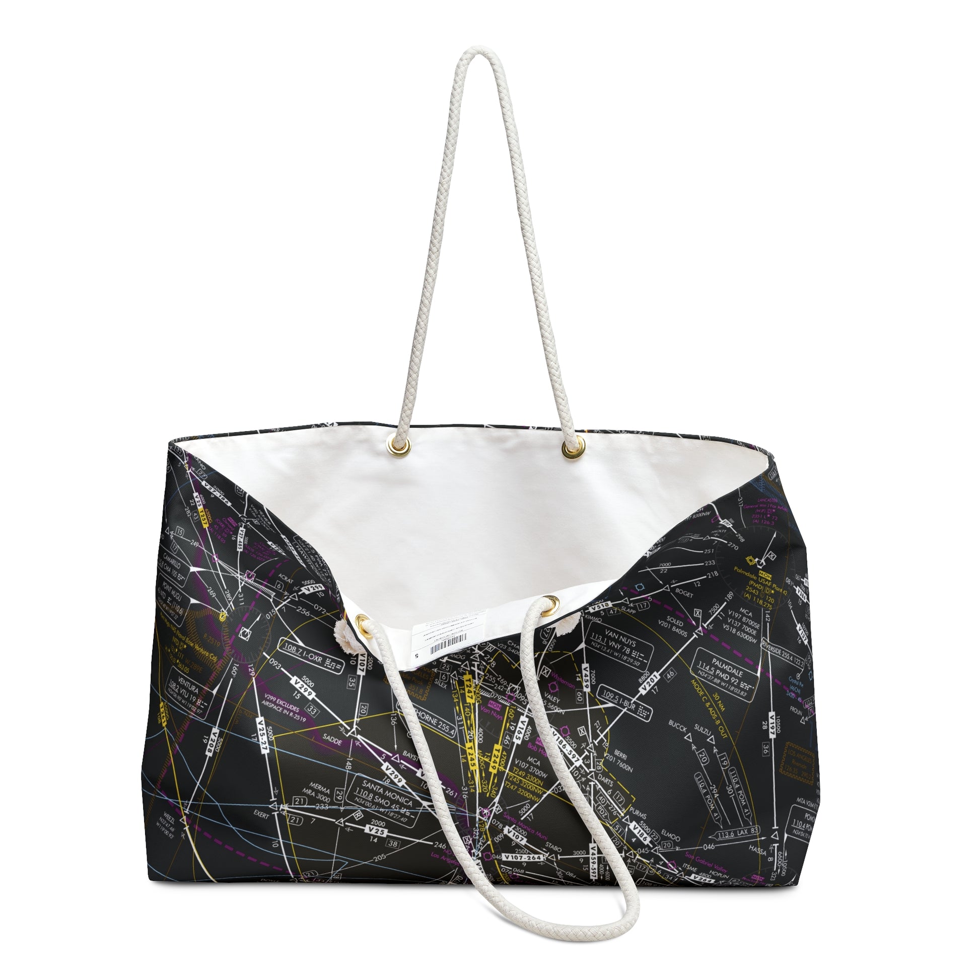 Aeronautical Chart weekender tote bag (ELUS3/invert)