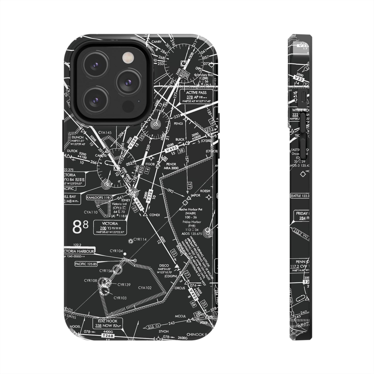 Enroute Low Altitude Chart tough phone cases (ELUS1/b&w)