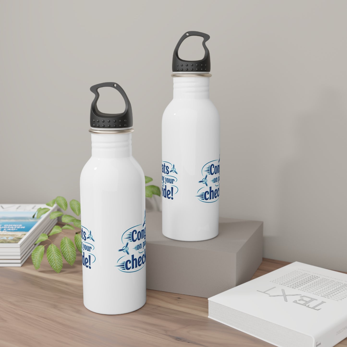 Congrats on passing your checkride! 20 oz. stainless steel water bottle (v3. blue)