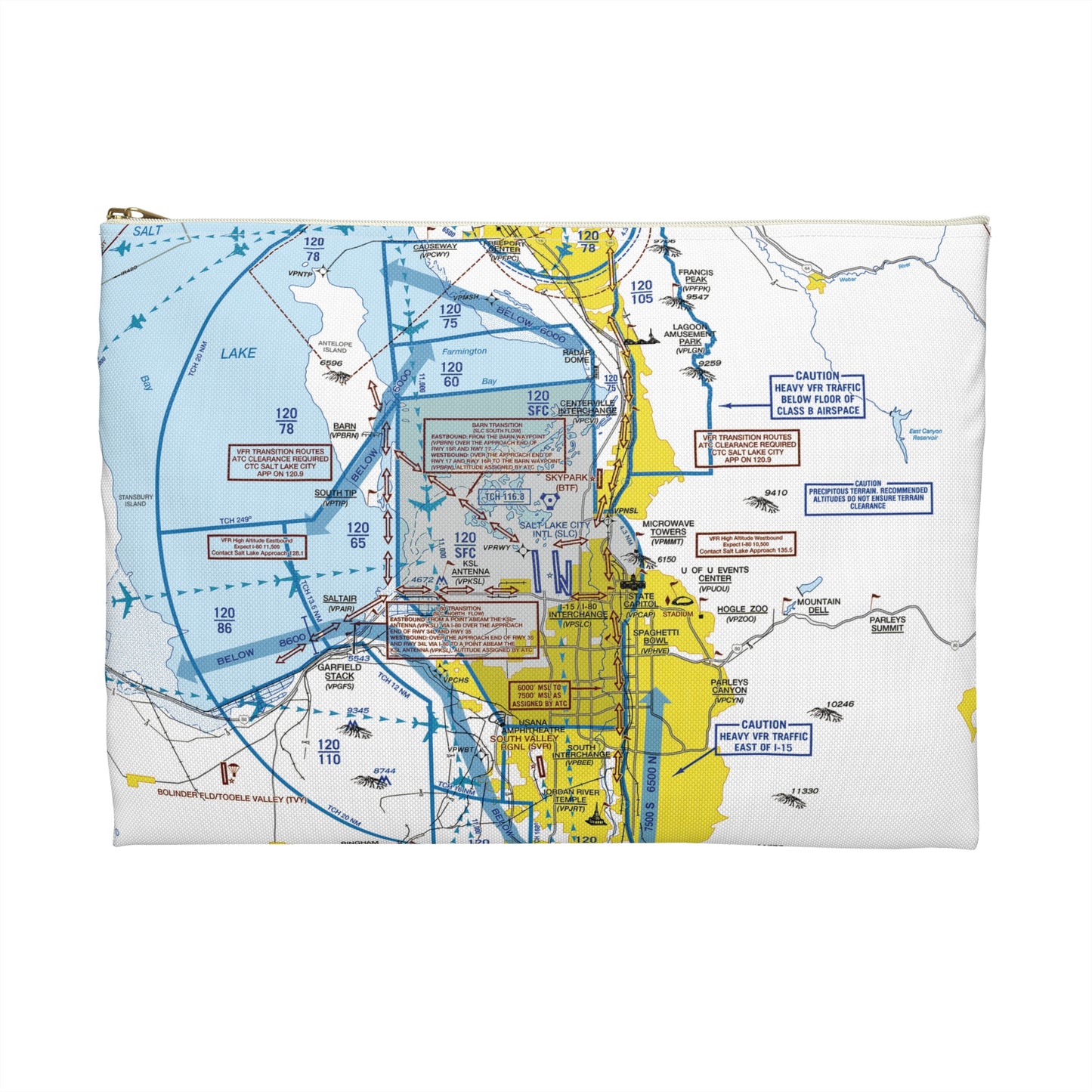 Salt Lake City Flyway Chart Accessory Pouch