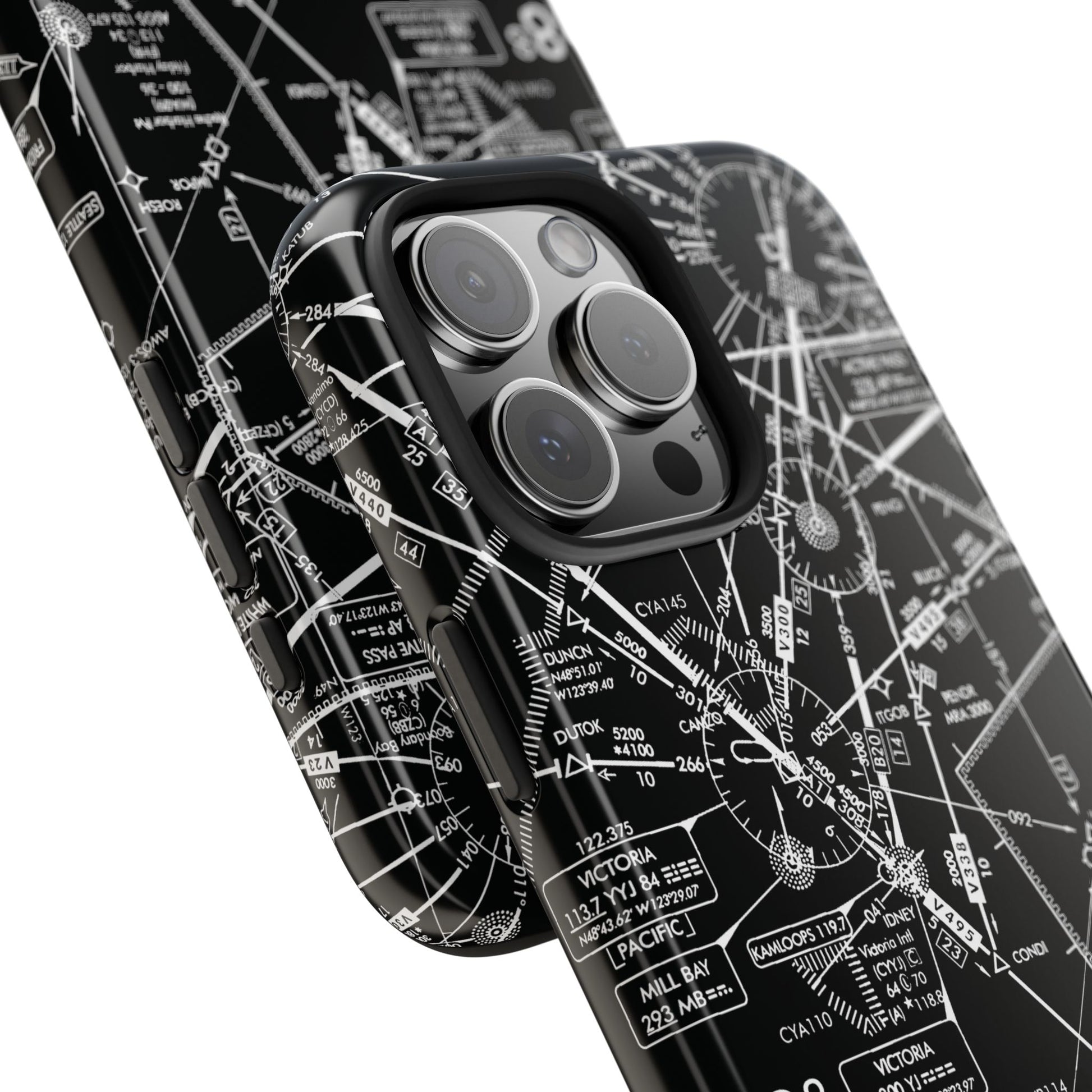 Enroute Low Altitude Chart tough phone cases (ELUS1/b&w)