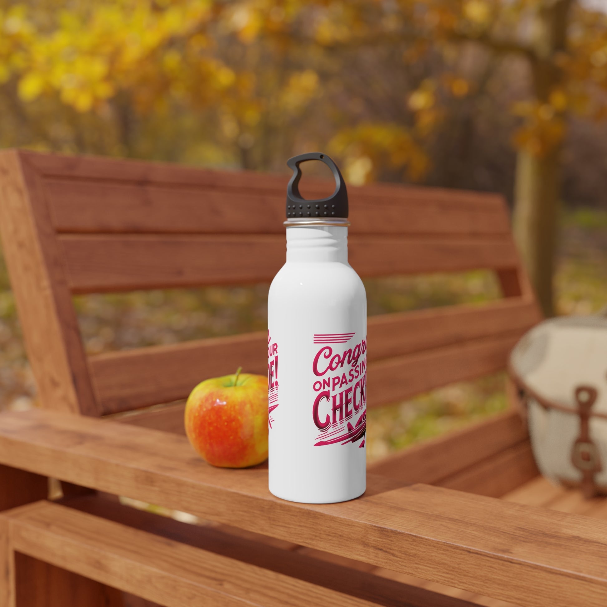 Congrats on passing your checkride! 20 oz. stainless steel water bottle (v1. pink)