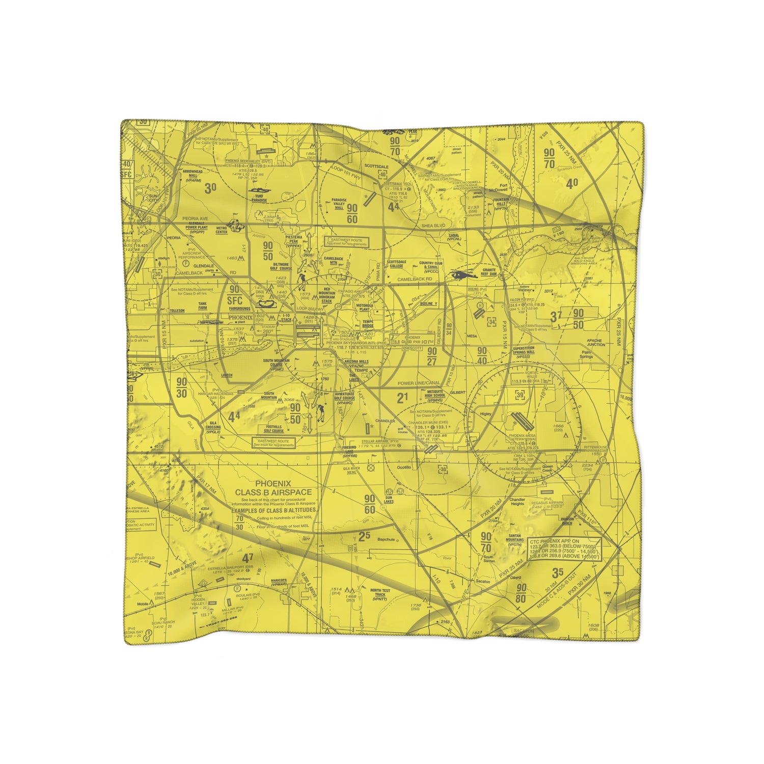 Phoenix TAC Chart (yellow) poly scarf