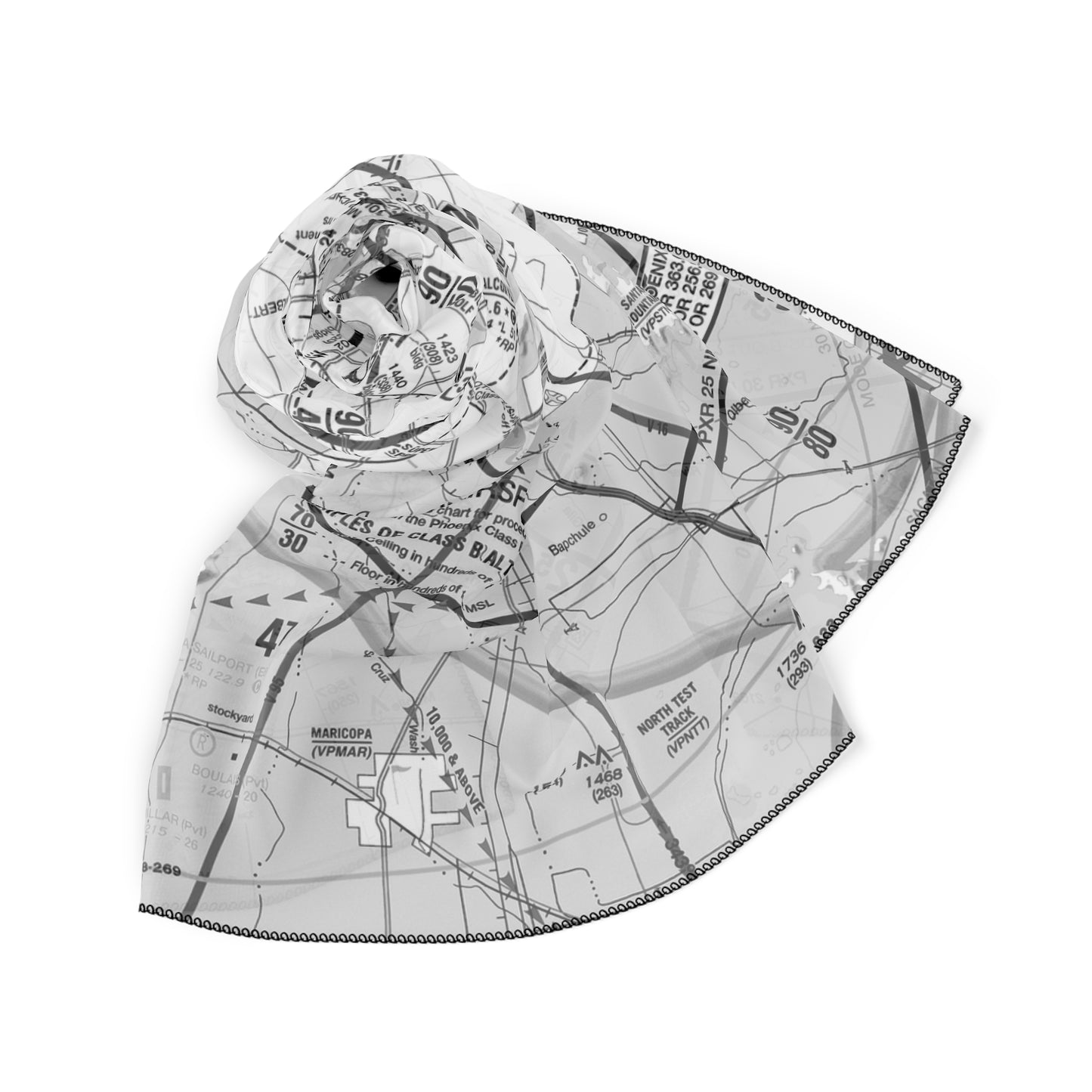 Phoenix TAC Chart (b&w) poly scarf