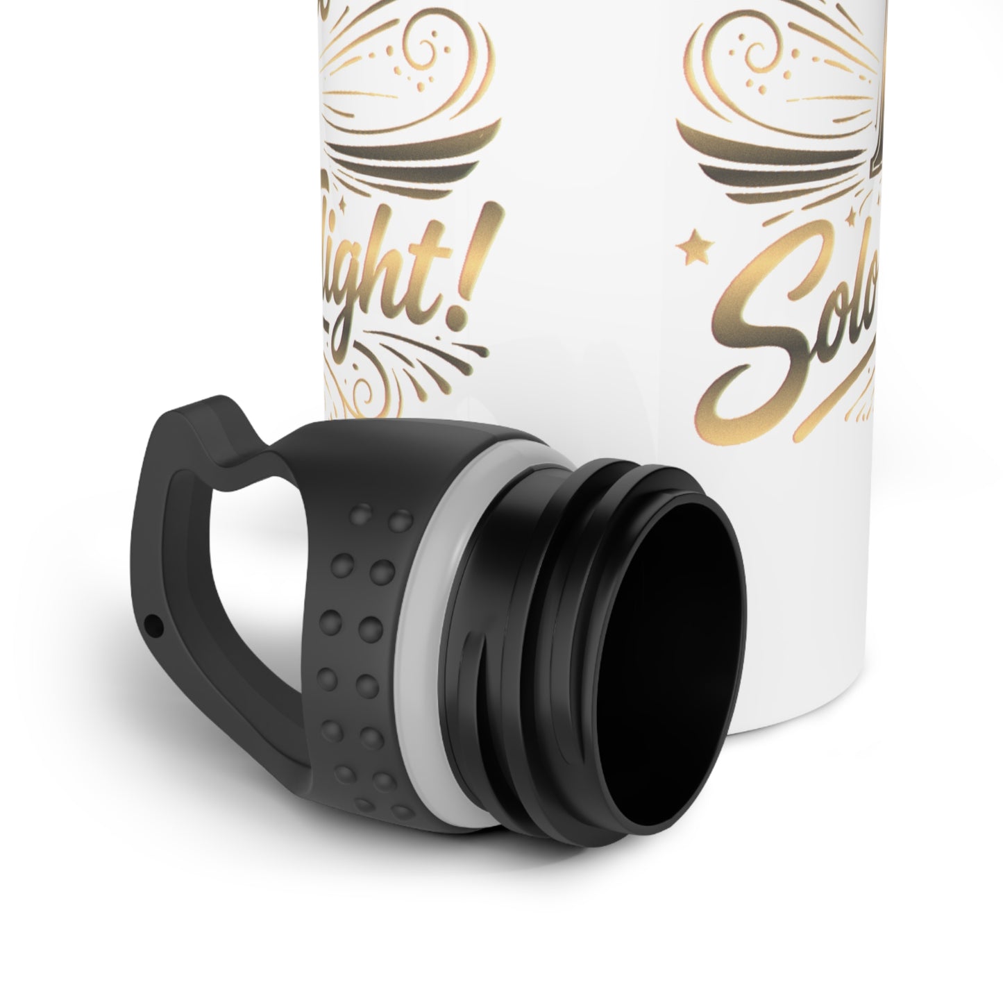 Congrats on your 1st Solo Flight! 20 oz. stainless steel water bottle (v3. gold)