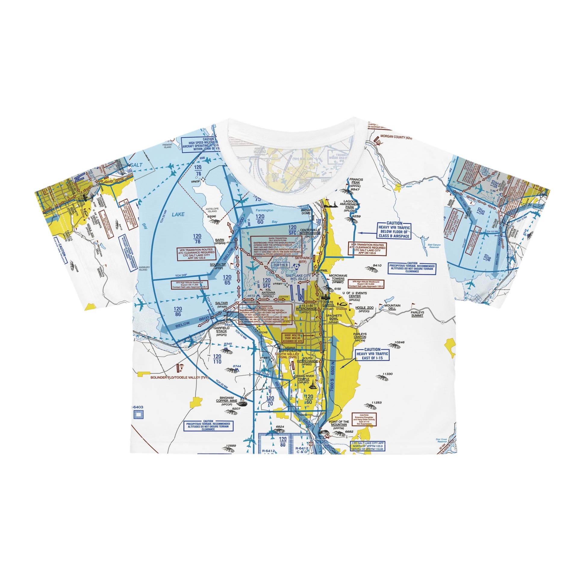 Salt Lake City Flyway Chart crop tee