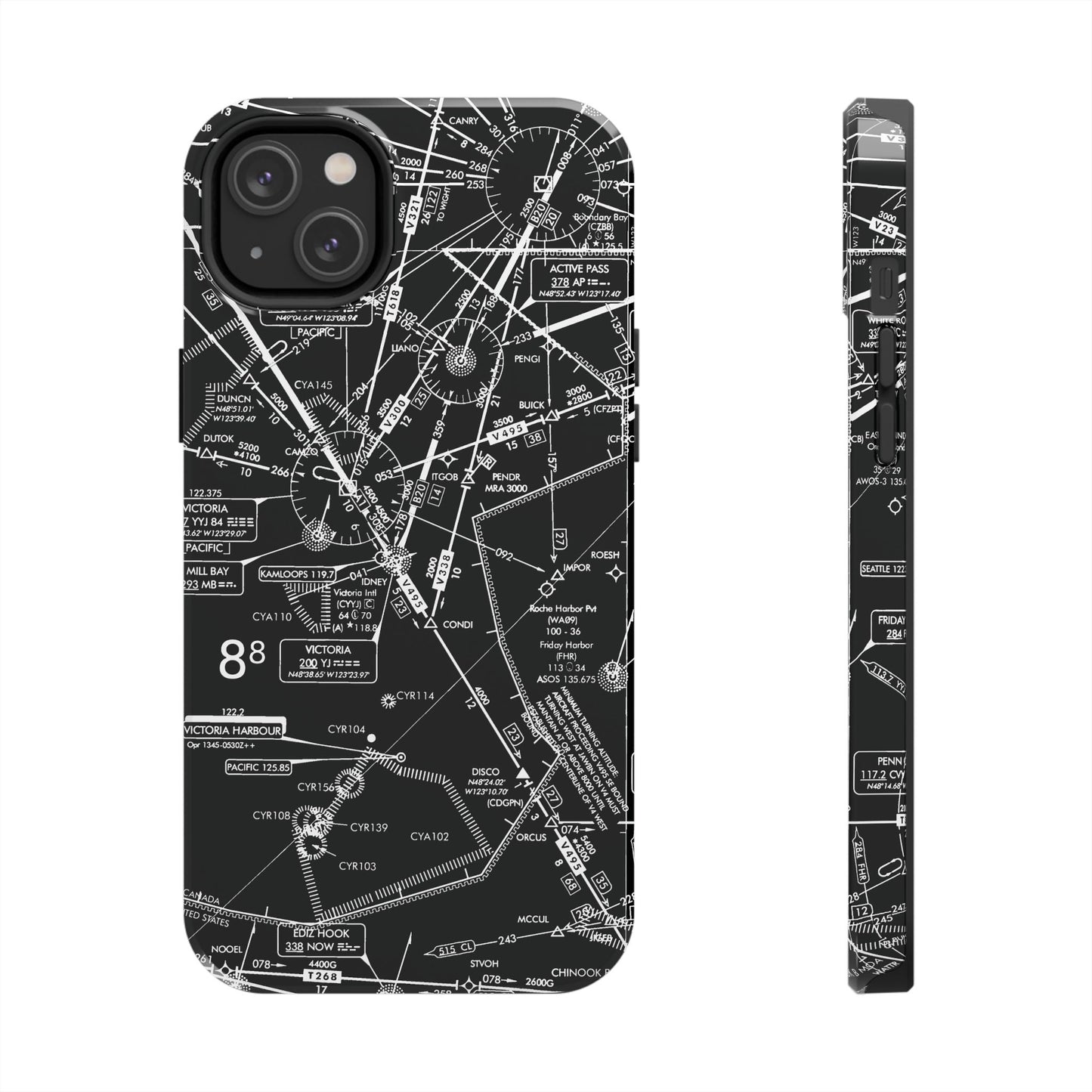 Enroute Low Altitude Chart tough phone cases (ELUS1/b&w)