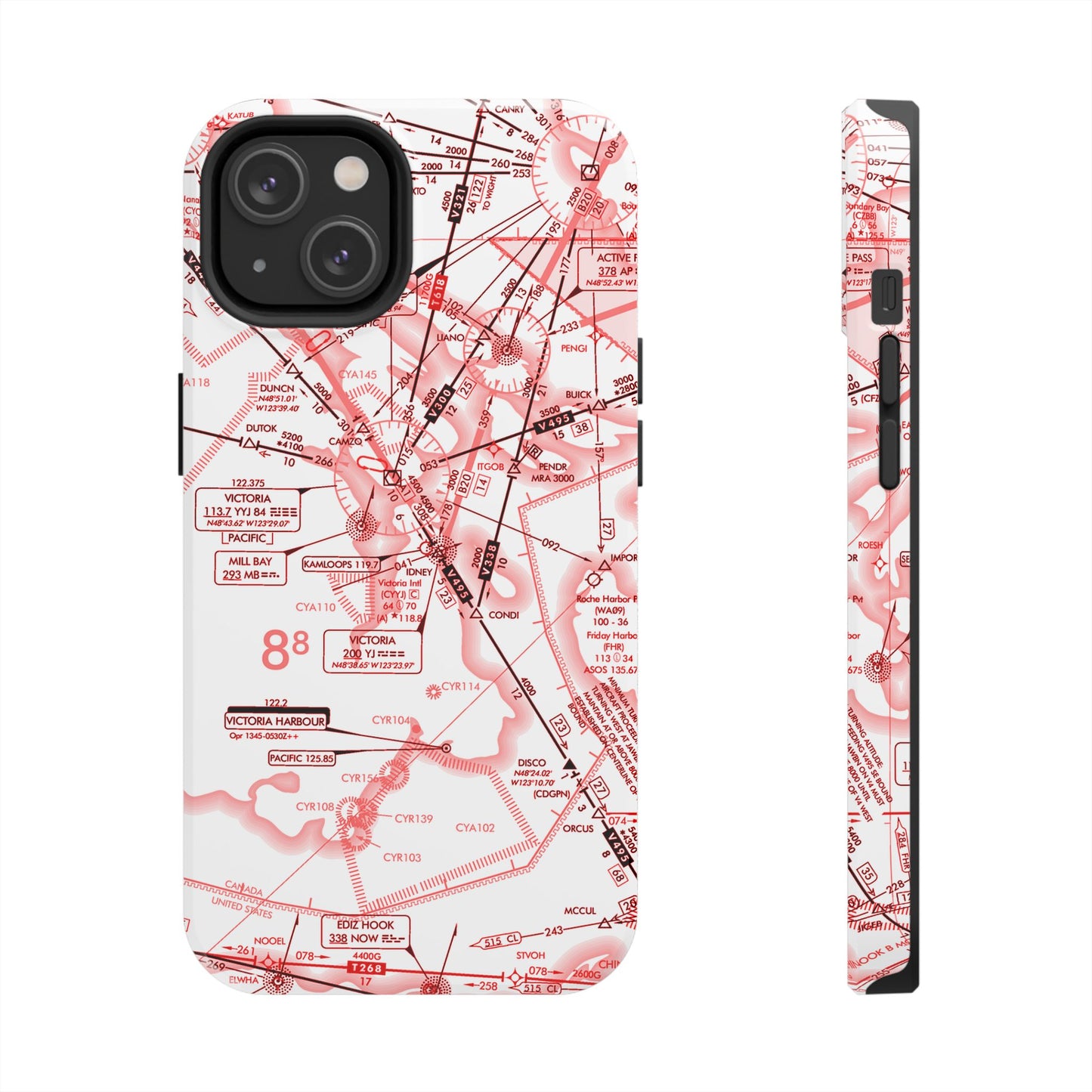 Enroute Low Altitude Chart (ELUS1) tough phone cases (red&white)