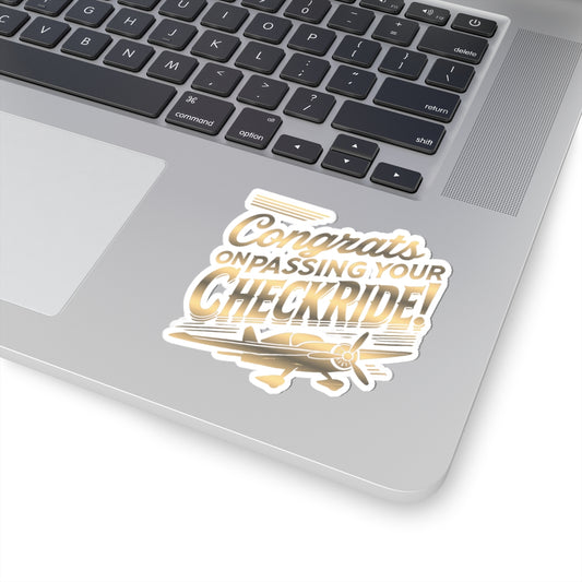 Congrats on passing your checkride! (v1. gold) sticker