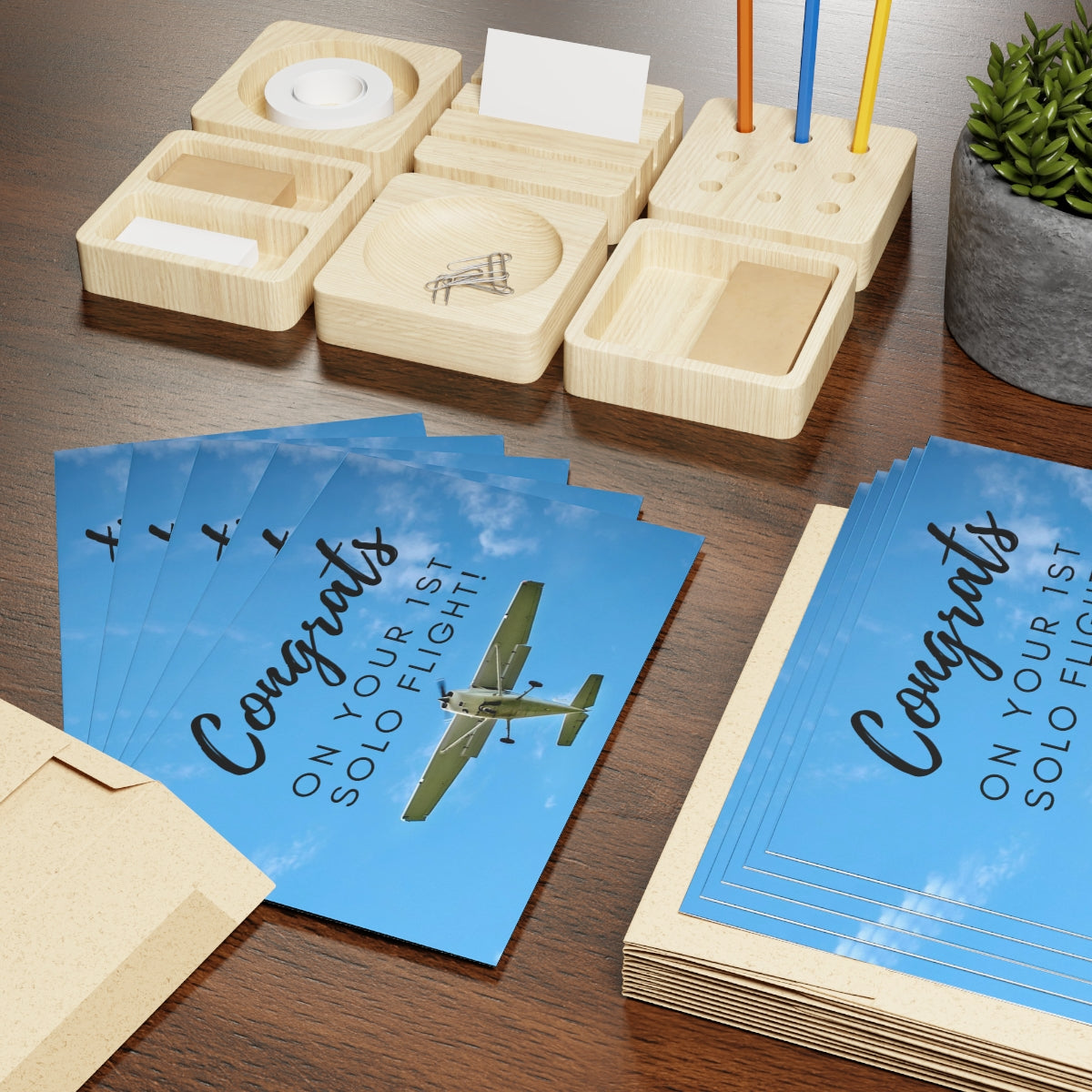 Congrats on your 1st Solo Flight! pack of 10 greeting cards (Cessna)