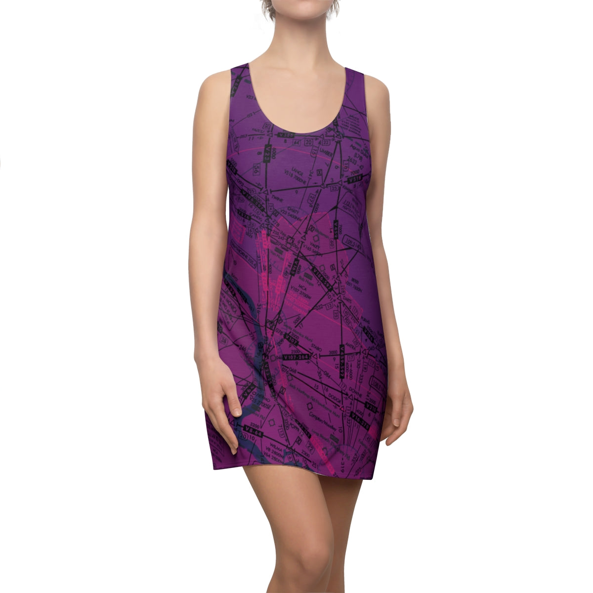 Enroute Low Altitude Chart (ELUS3) racerback dress (purple)