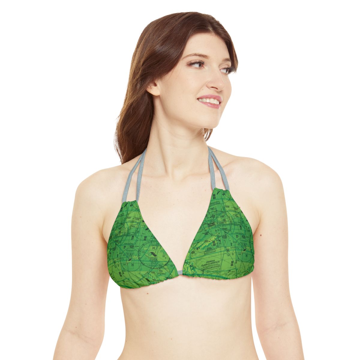 Phoenix TAC Chart strappy bikini set (green)