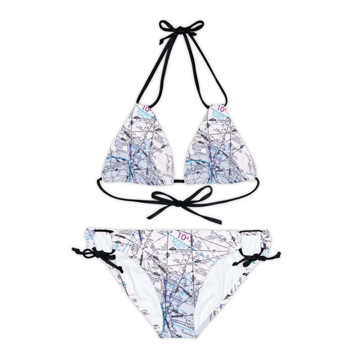 Enroute Low Altitude (ELUS3) Chart strappy bikini set (white)