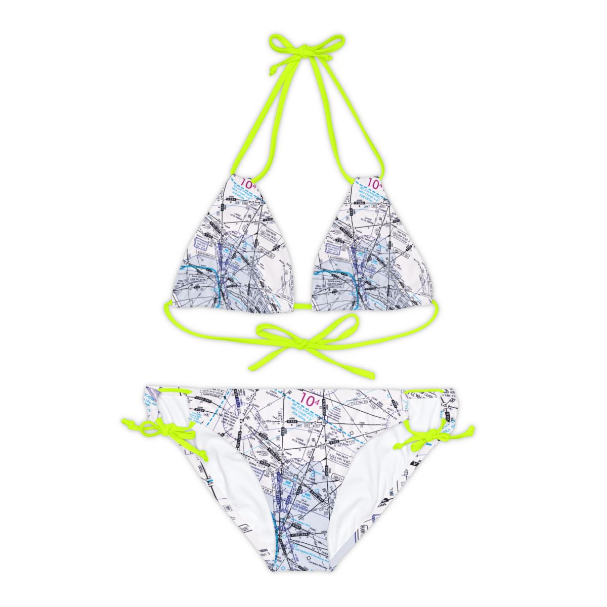 Enroute Low Altitude (ELUS3) Chart strappy bikini set (white)