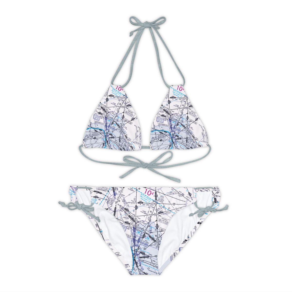 Enroute Low Altitude (ELUS3) Chart strappy bikini set (white)