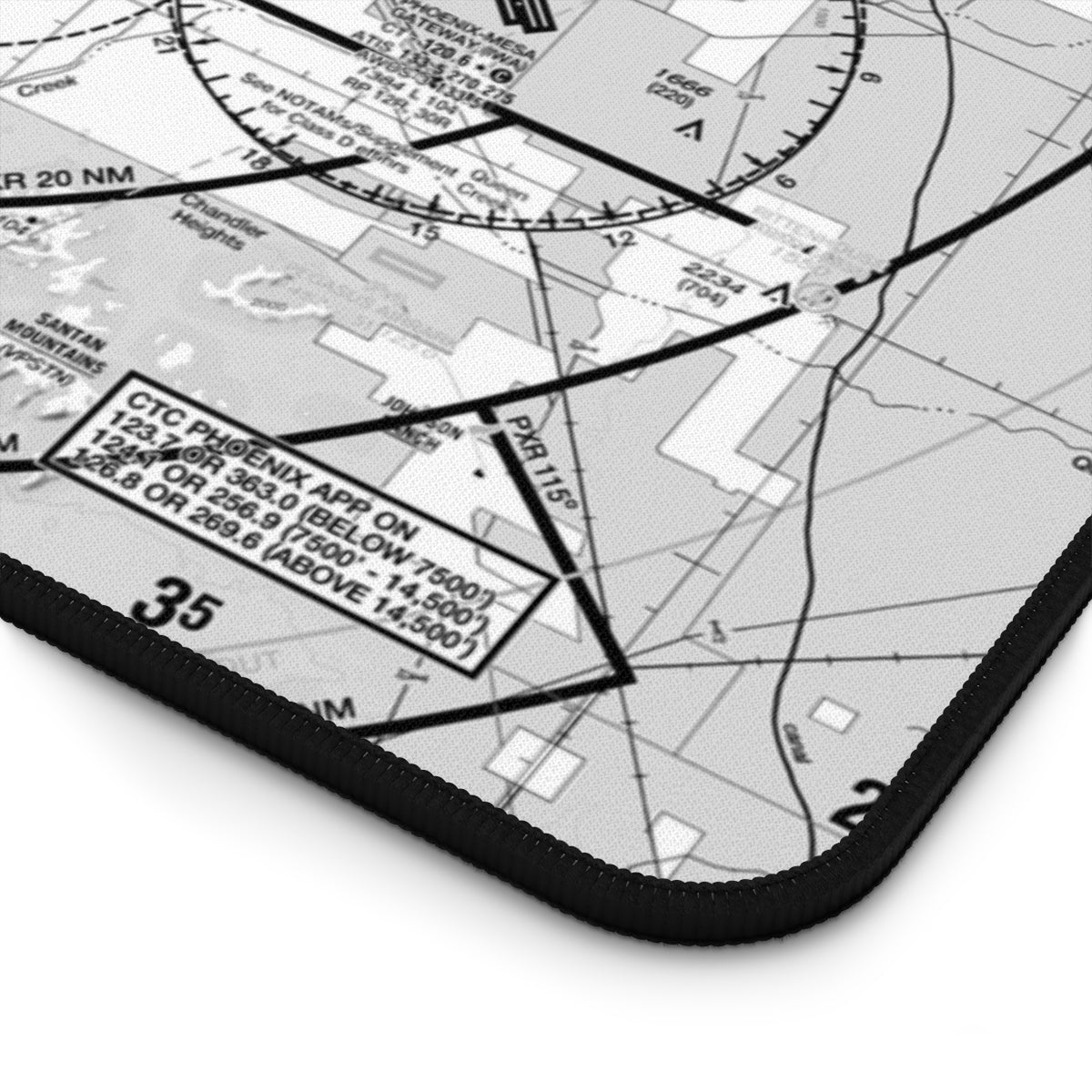 Phoenix Sky Harbor TAC Chart desk mat (b&w)