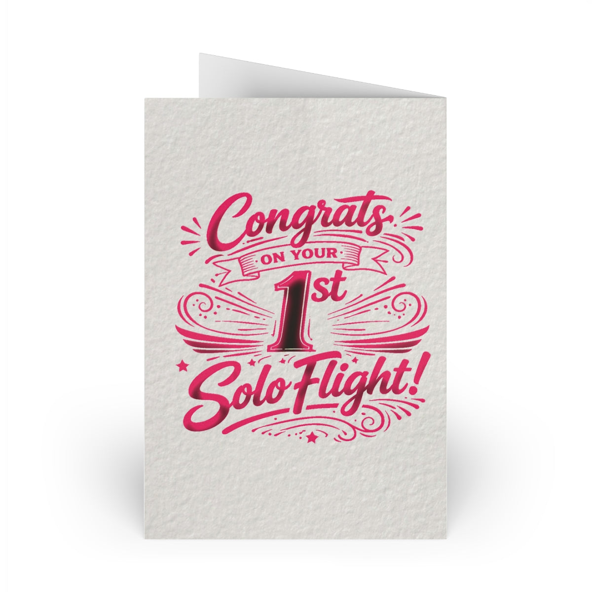 Congrats on your 1st Solo Flight! pack of 10 postcards (v3. pink)