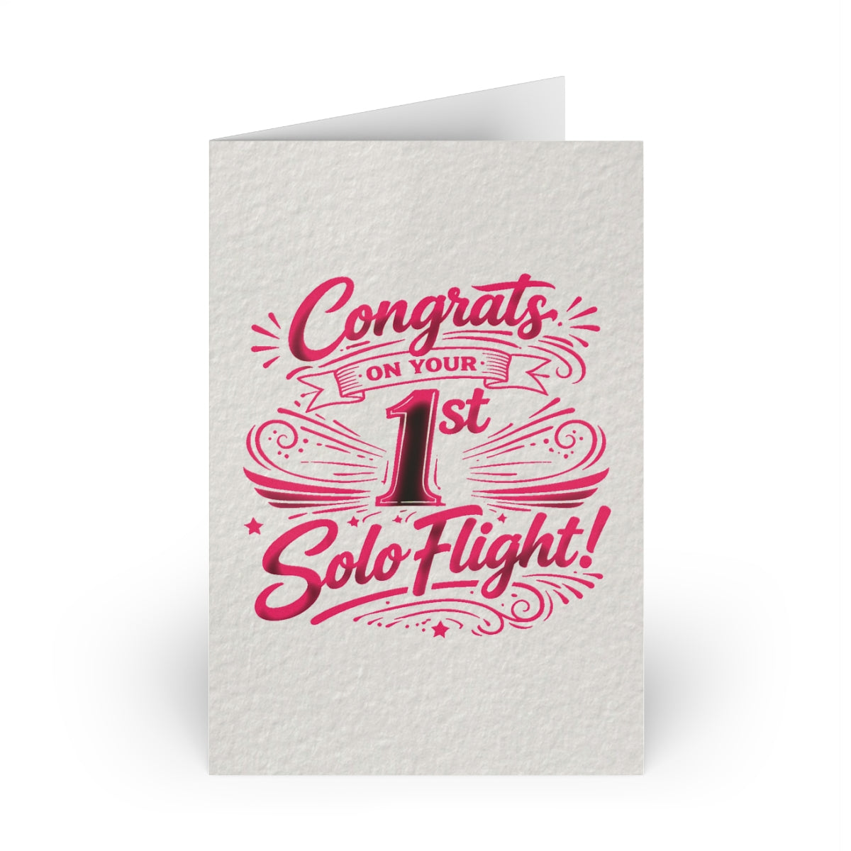 Congrats on your 1st Solo Flight! pack of 10 postcards (v3. pink)