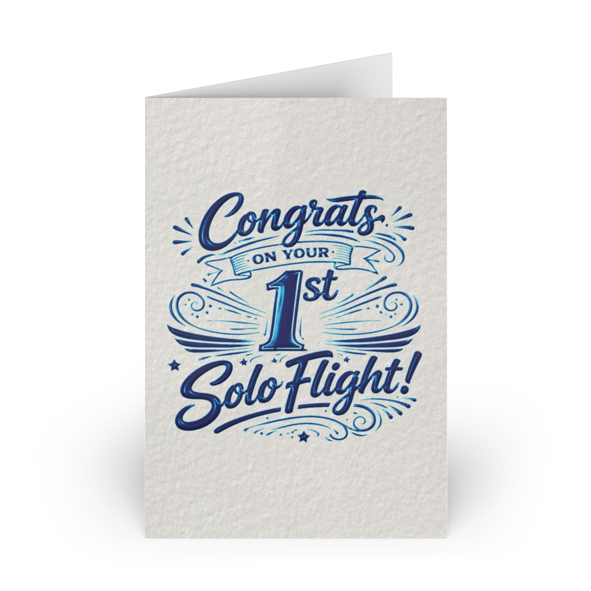 Congrats on your 1st Solo Flight! pack of 10 postcards (v3. blue)