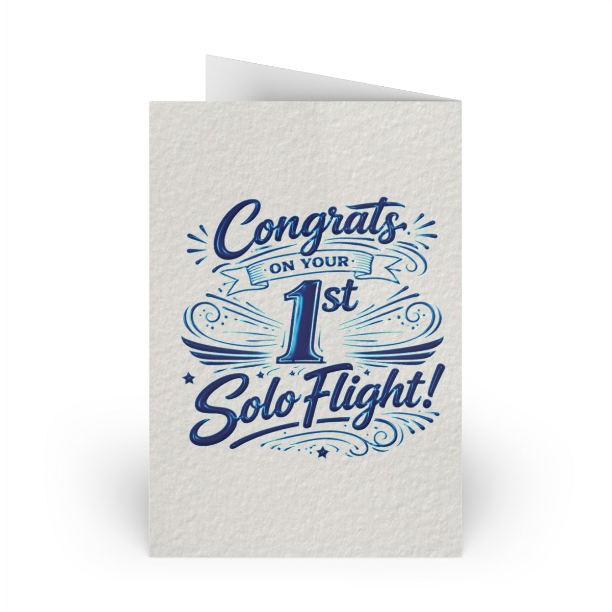 Congrats on your 1st Solo Flight! pack of 10 postcards (v3. blue)