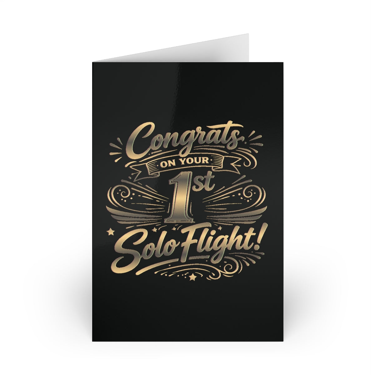Congrats on your 1st Solo Flight! pack of 10 postcards (v3. gold)