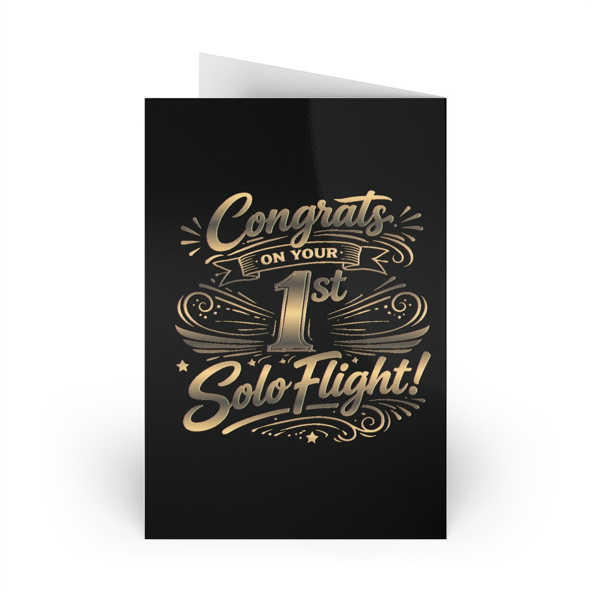 Congrats on your 1st Solo Flight! pack of 10 postcards (v3. gold)