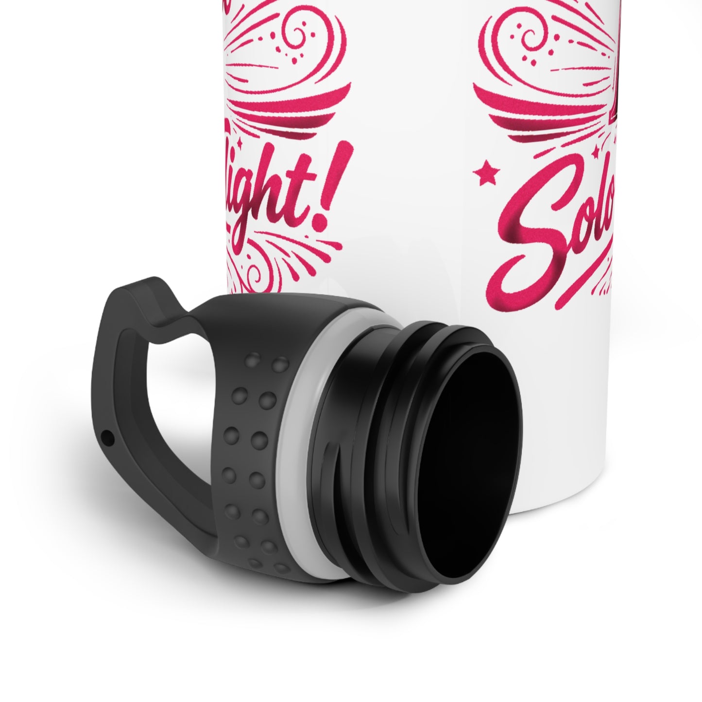 Congrats on your 1st Solo Flight! 20 oz. stainless steel water bottle (v3. pink)