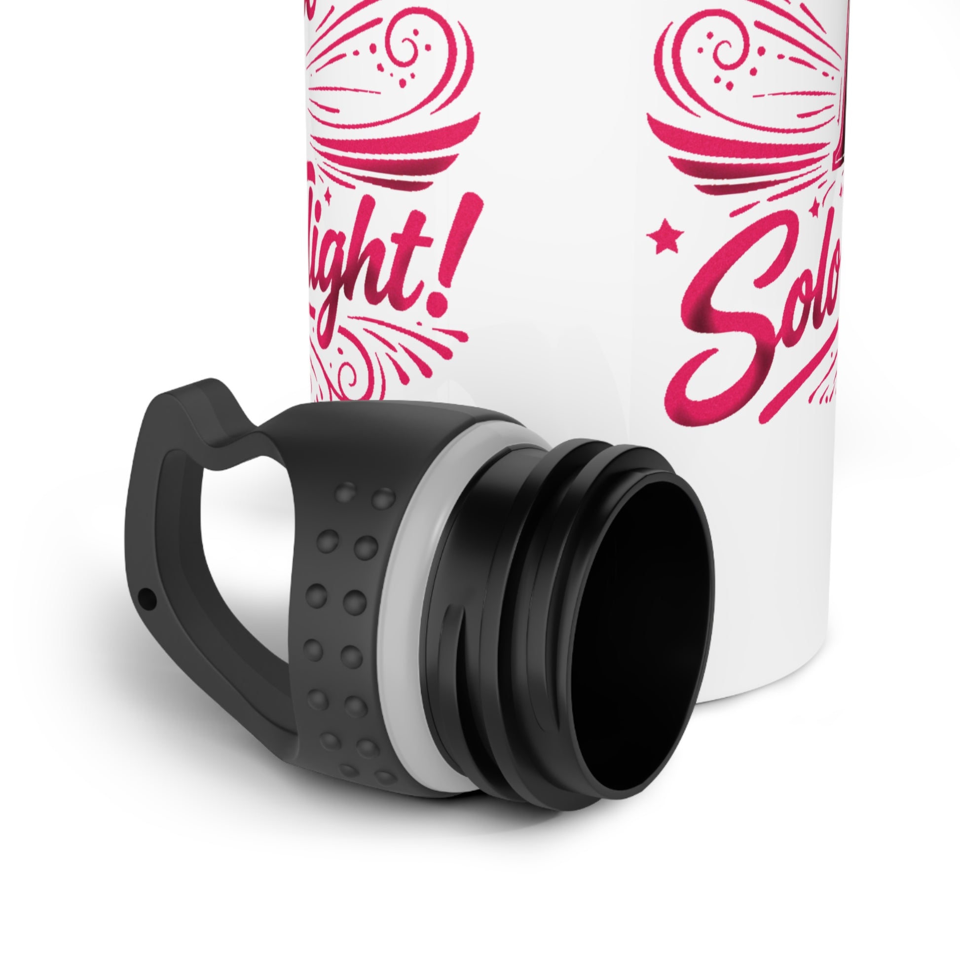 Congrats on your 1st Solo Flight! 20 oz. stainless steel water bottle (v3. pink)