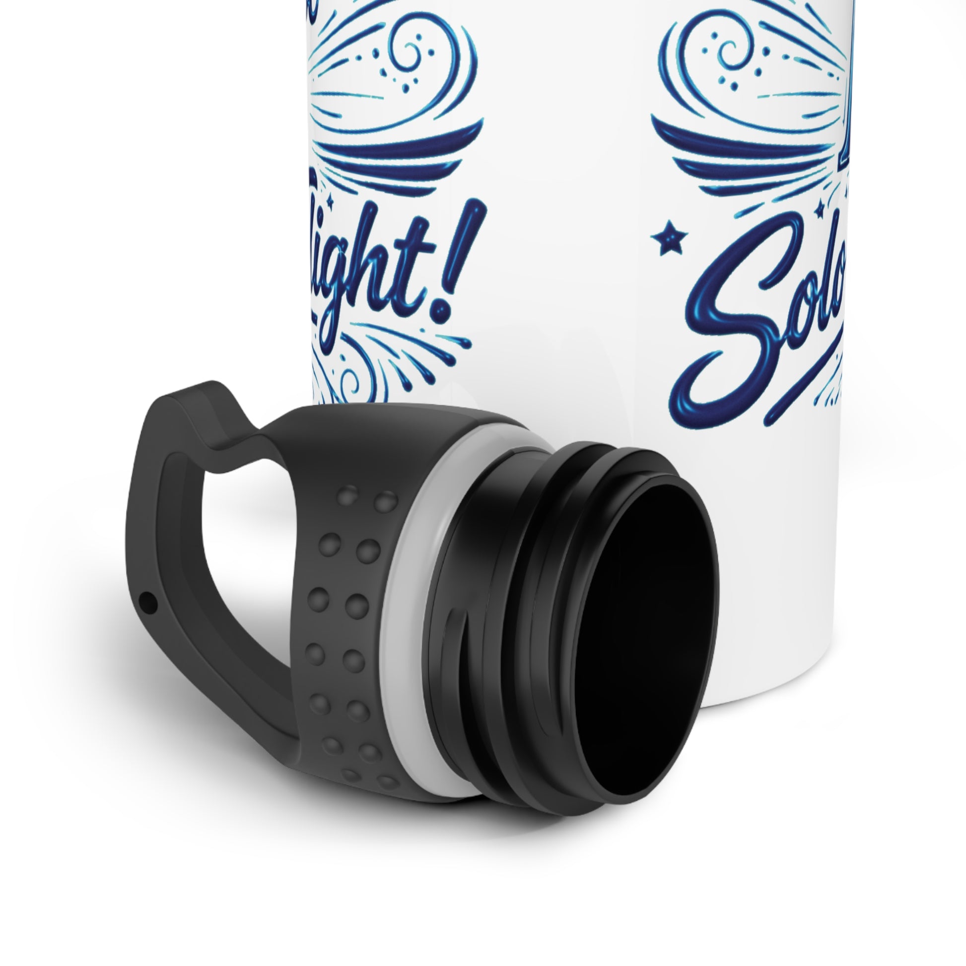 Congrats on your 1st Solo Flight! 20 oz. stainless steel water bottle (v3. blue)