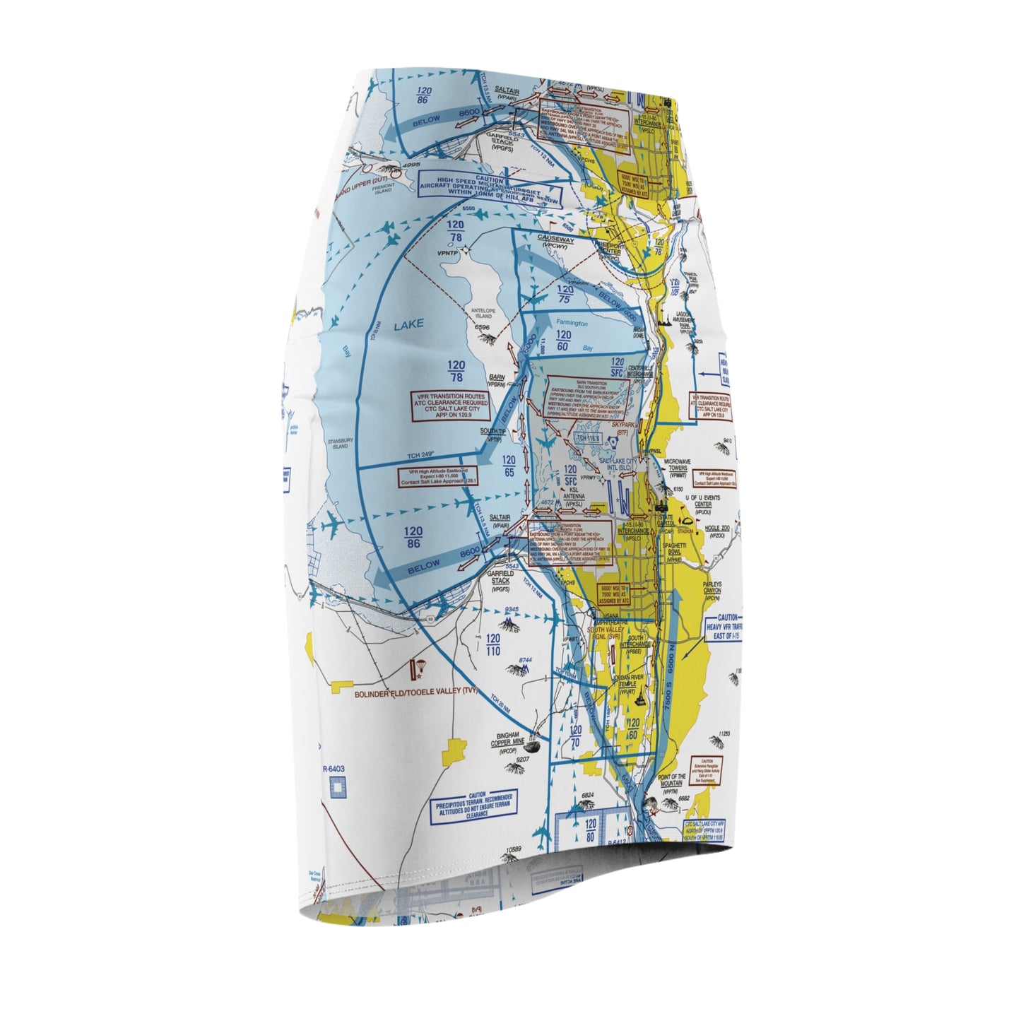 Salt Lake City Flyway Chart pencil skirt