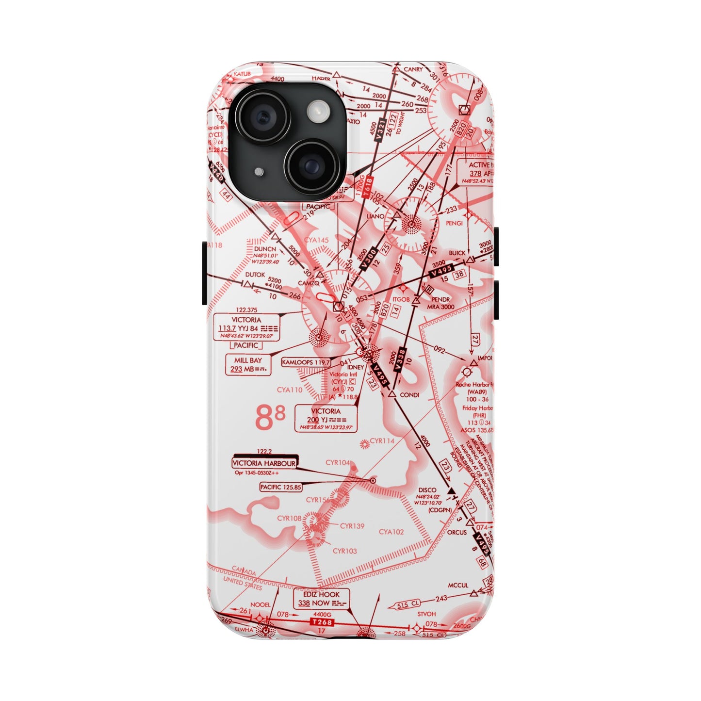 Enroute Low Altitude Chart (ELUS1) tough phone cases (red&white)
