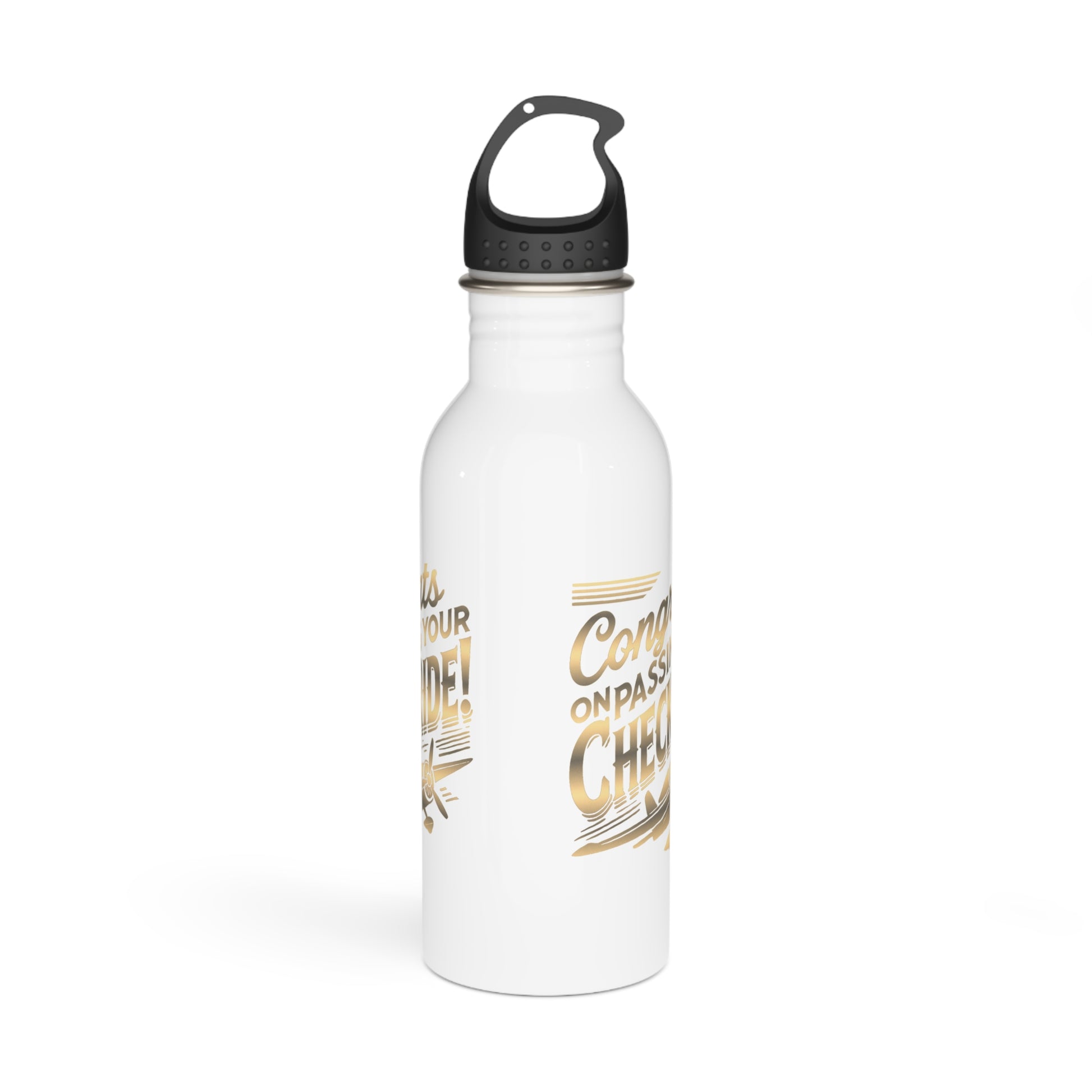 Congrats on passing your checkride! 20 oz. stainless steel water bottle (v1. gold)