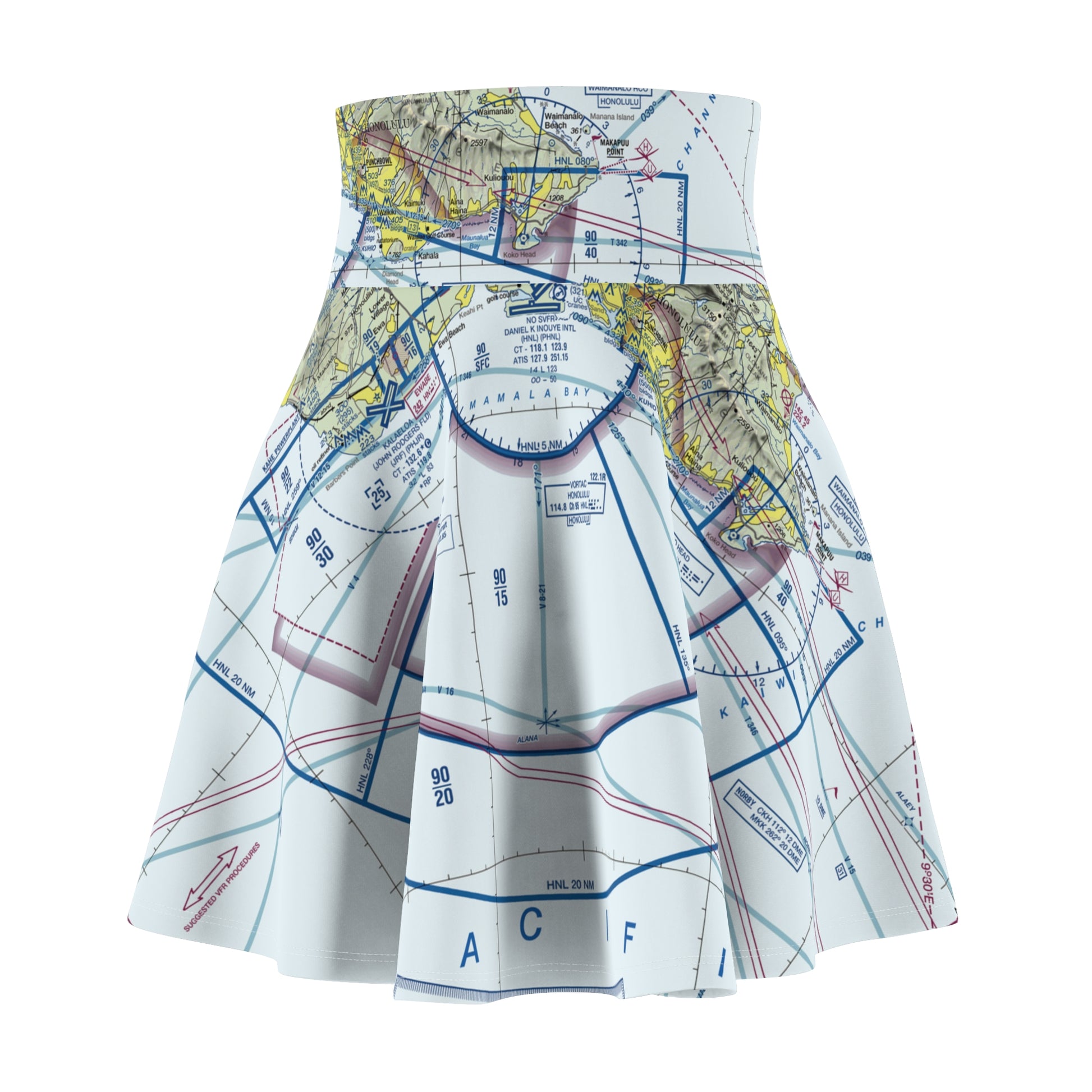 Honolulu Sectional Chart skater skirt