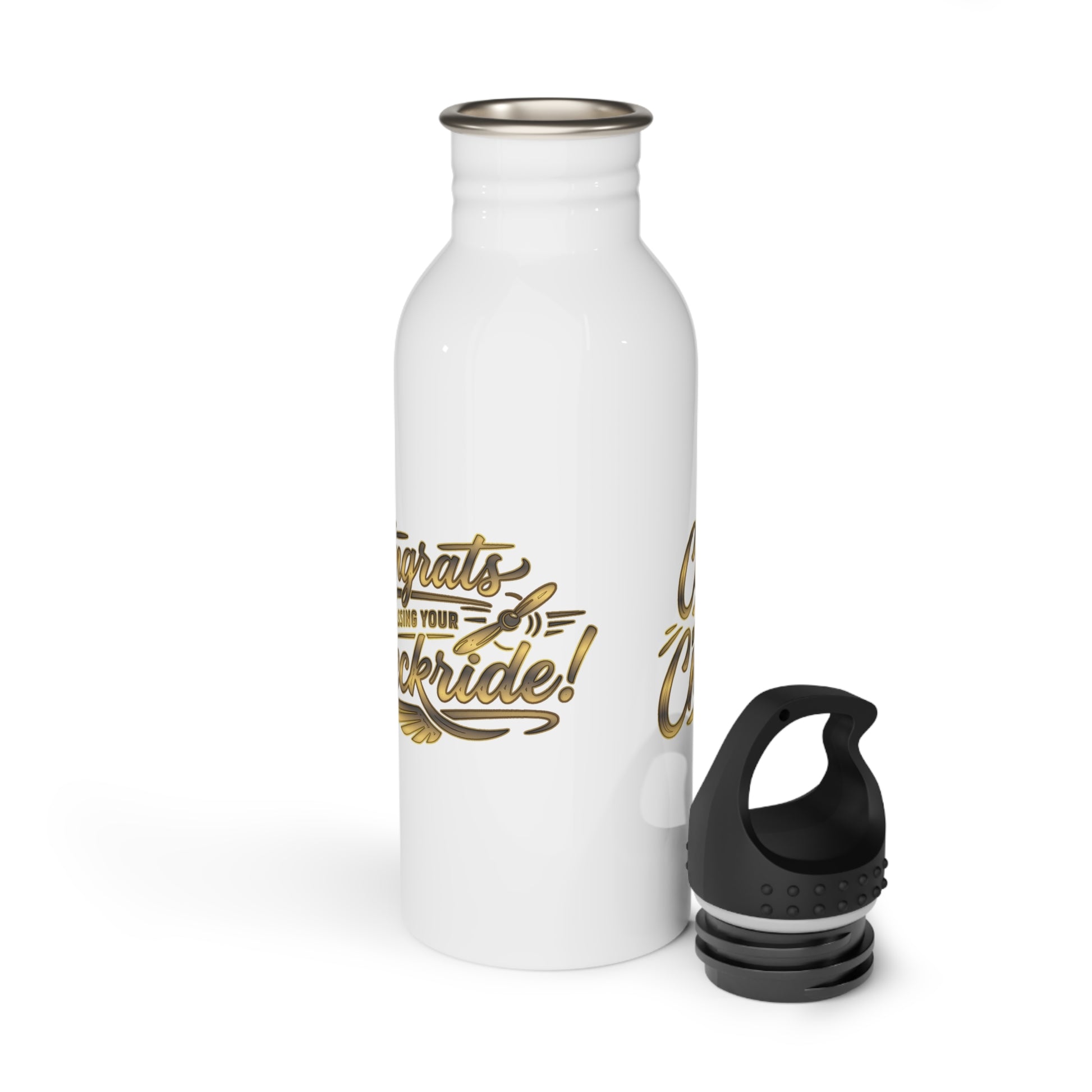 Congrats on passing your checkride! 20 oz. stainless steel water bottle (v4. gold)