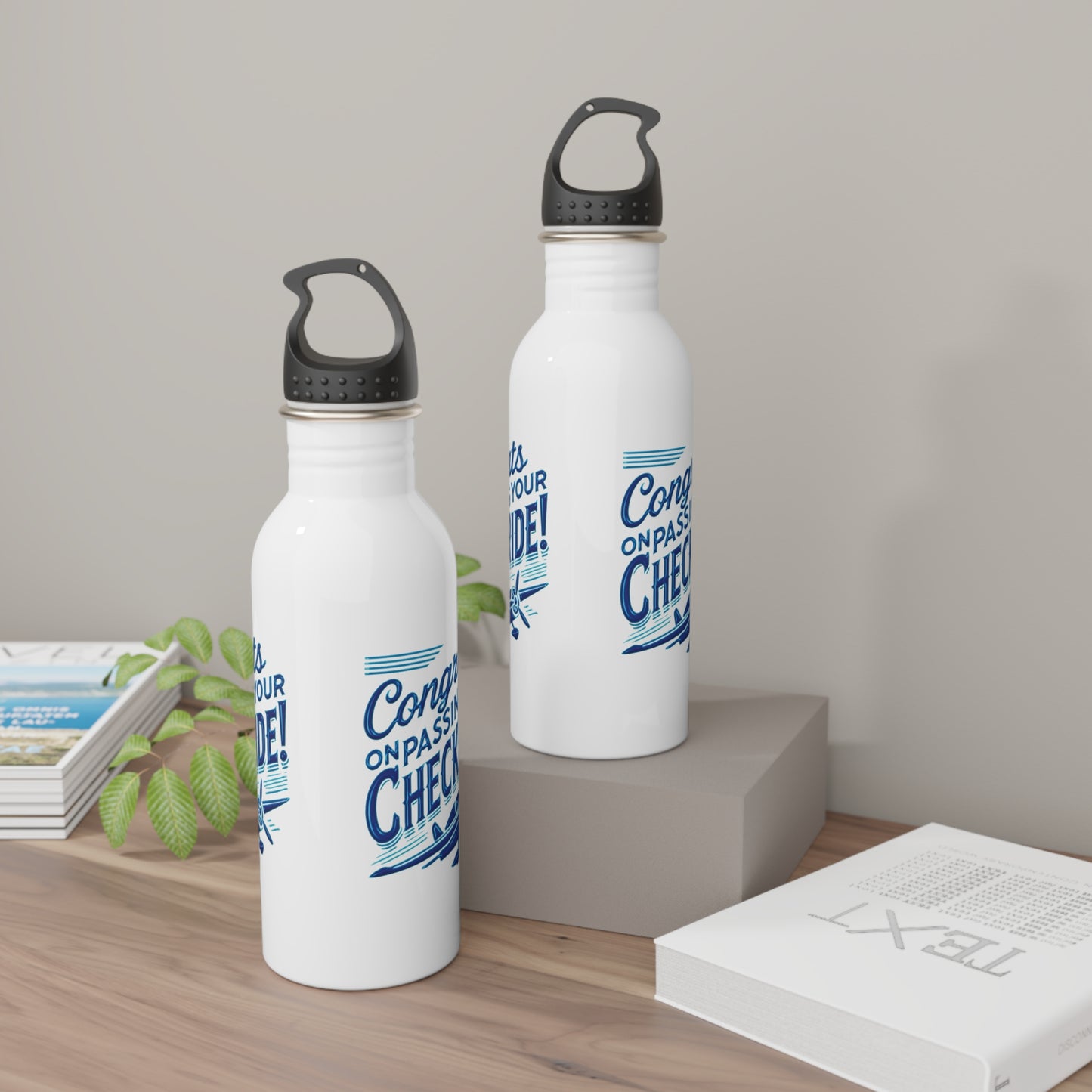 Congrats on passing your checkride! 20 oz. stainless steel water bottle (v1. blue)