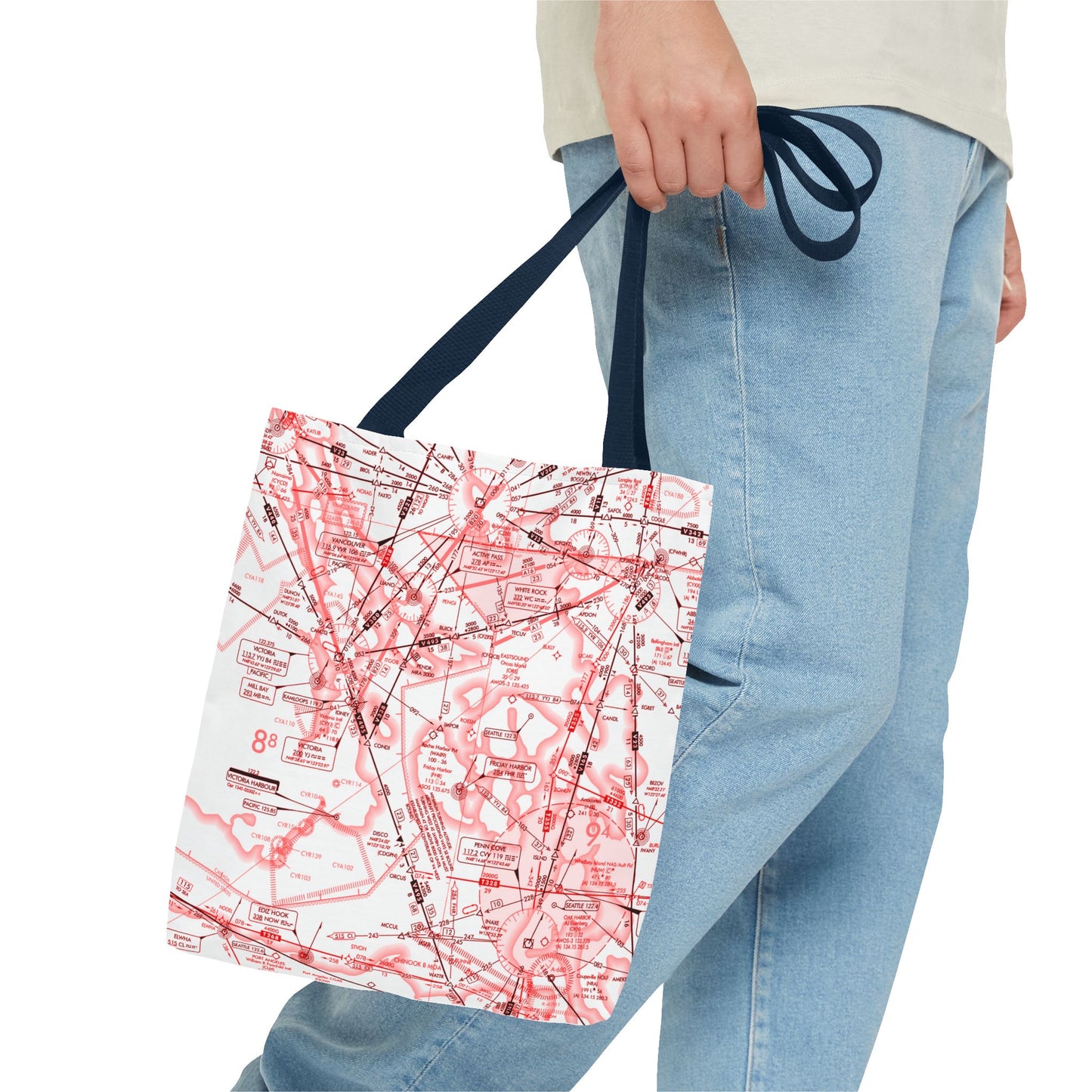 Enroute Low Altitude Chart tote bag (ELUS1/red&white)