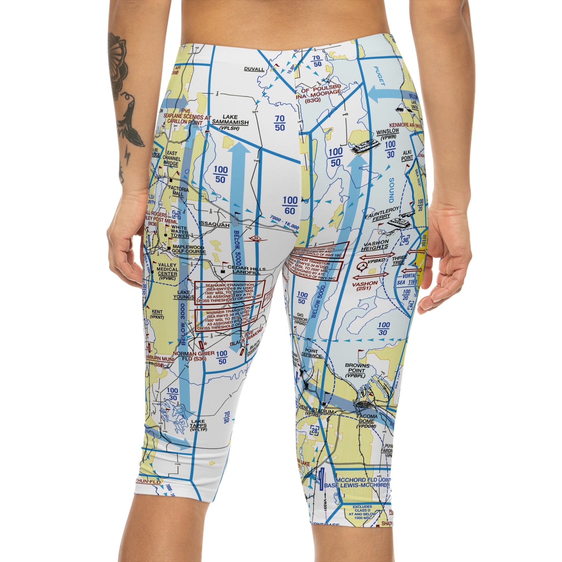 Seattle Flyway Chart capri leggings