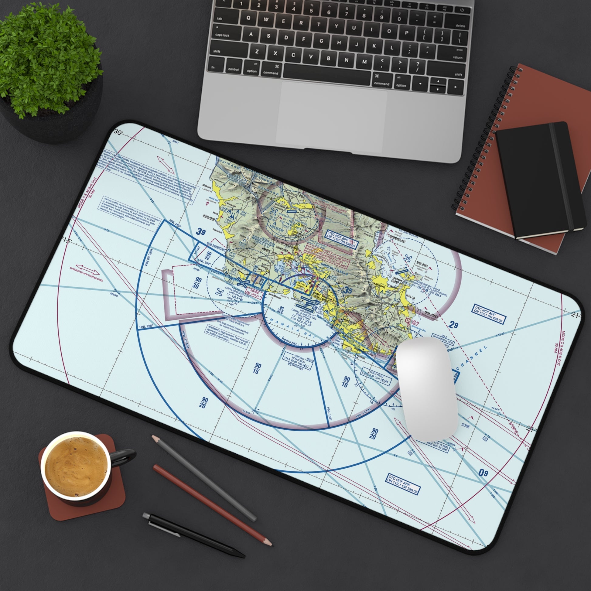 Honolulu Airport Sectional Chart desk mat