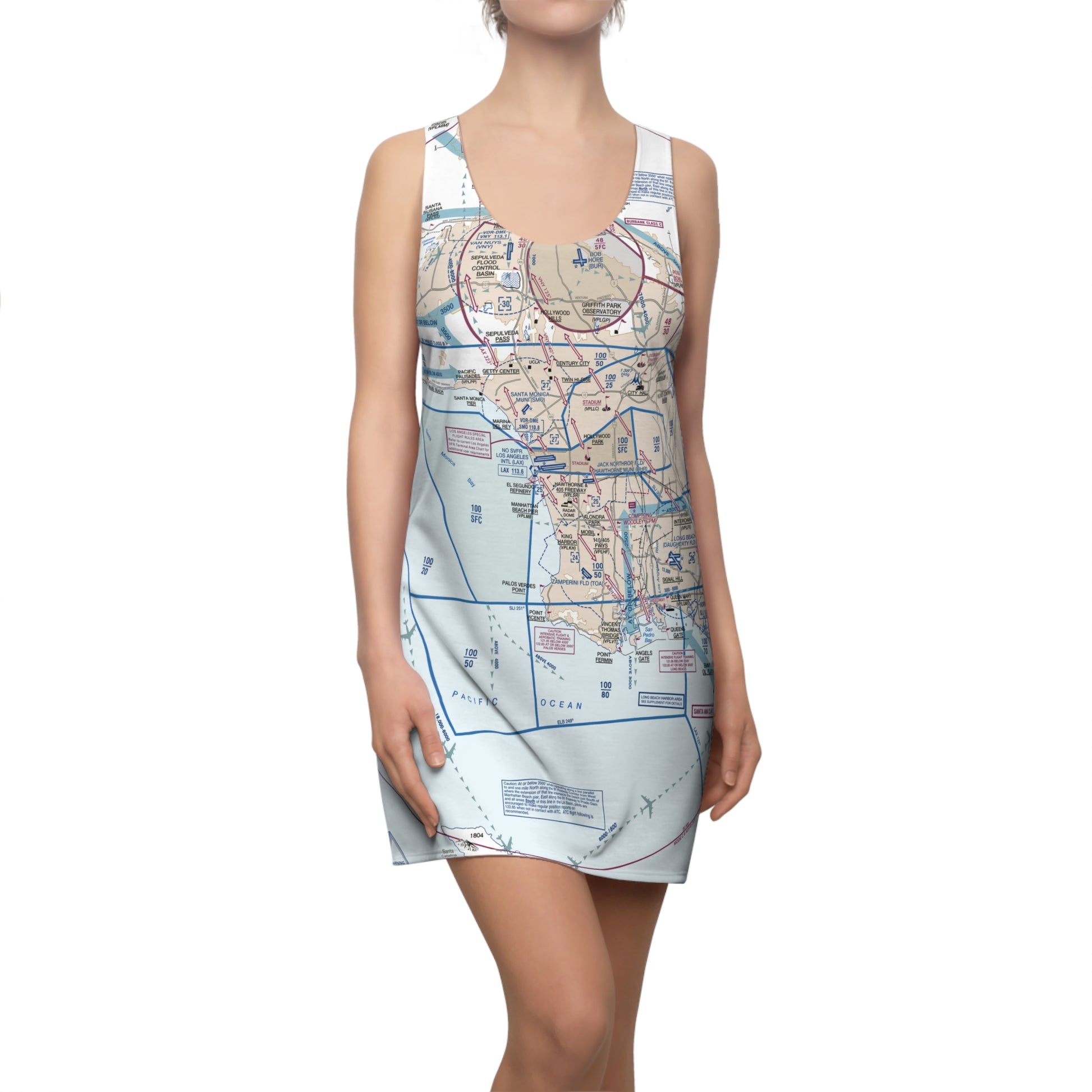 LAX Flyway Chart racerback dress