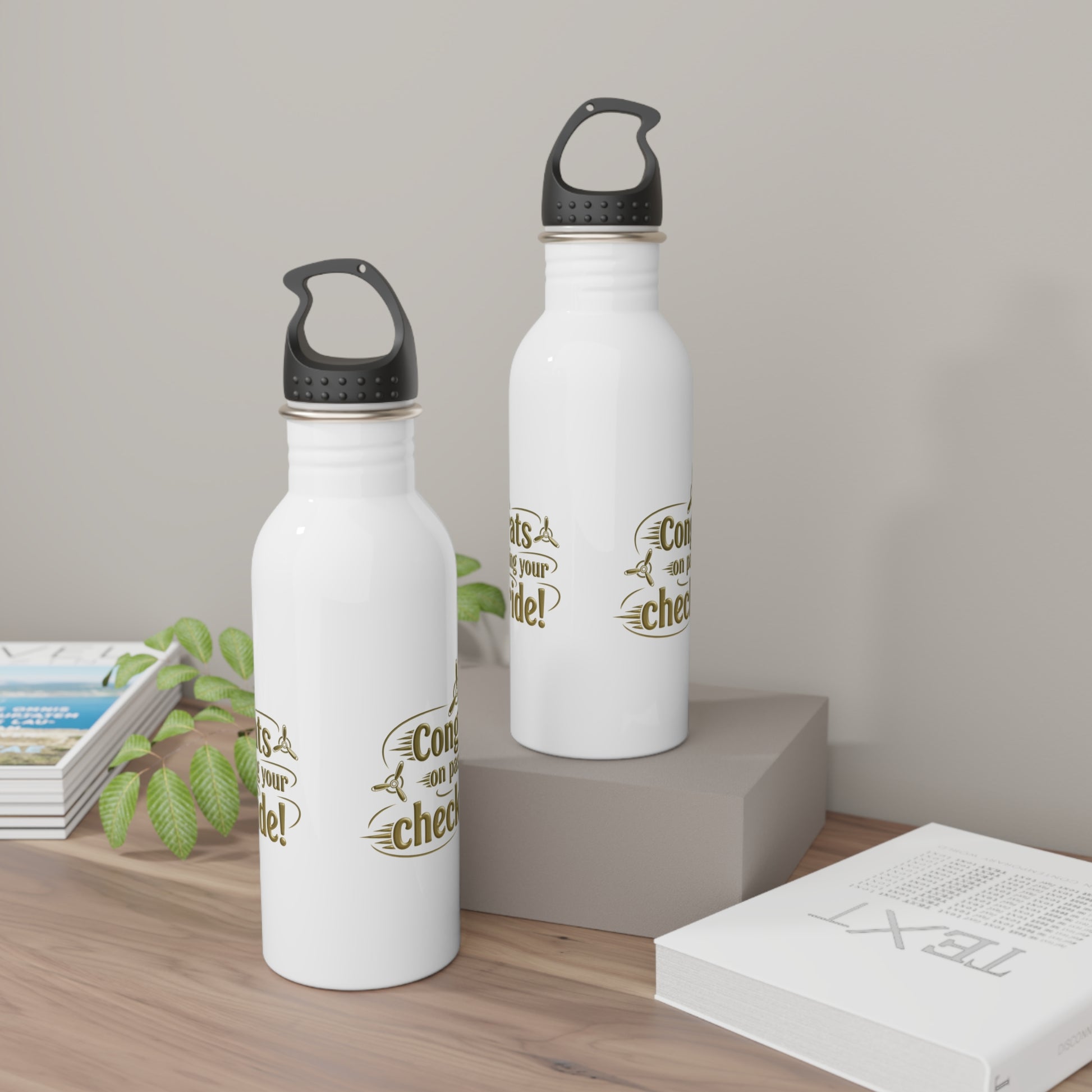 Congrats on passing your checkride! 20 oz. stainless steel water bottle (v3. gold)