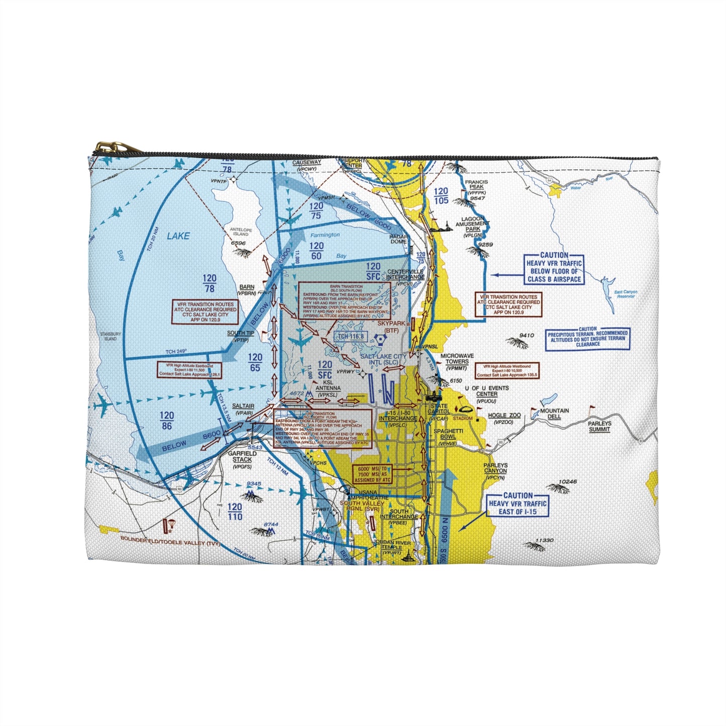 Salt Lake City Flyway Chart Accessory Pouch
