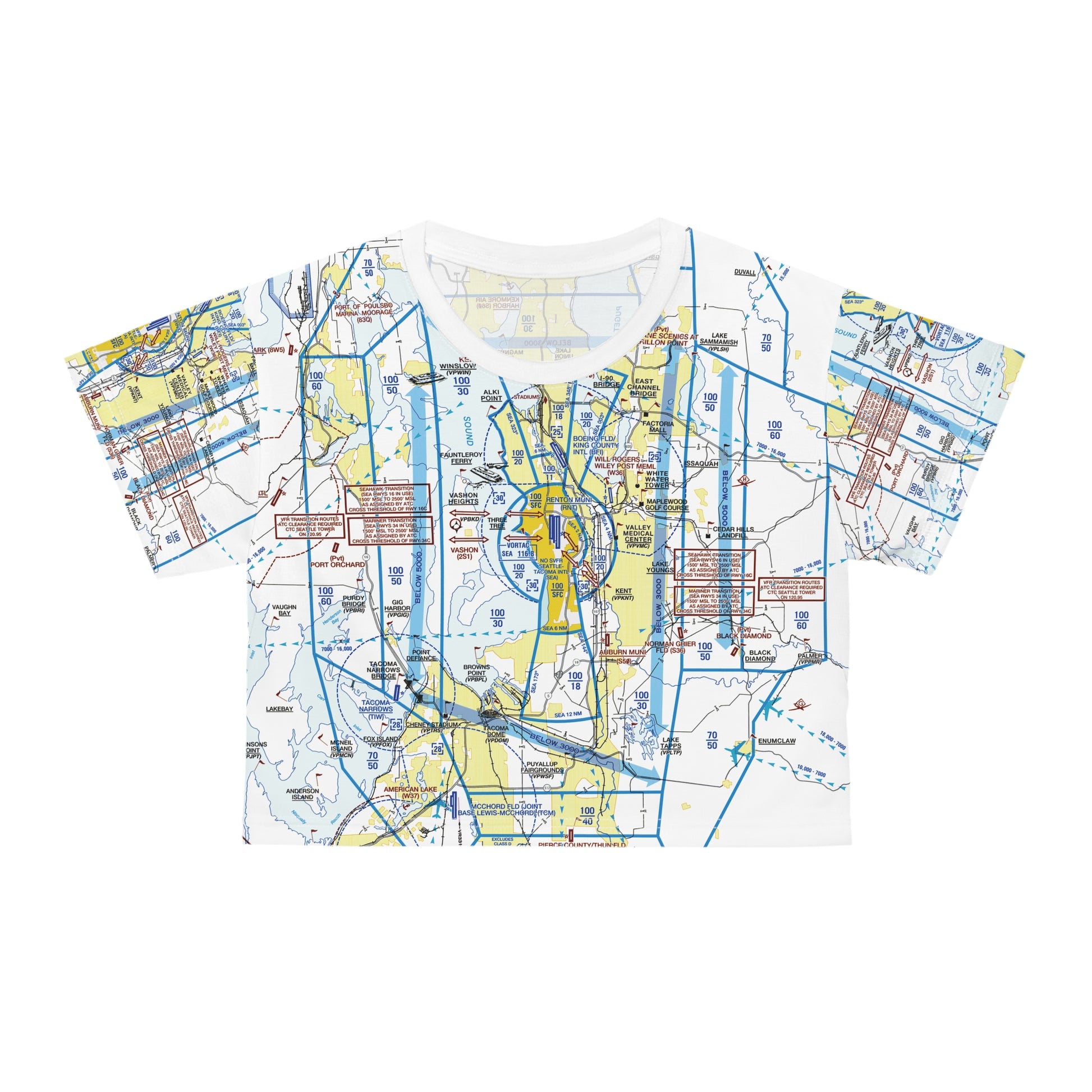 Seattle Flyway Chart crop tee