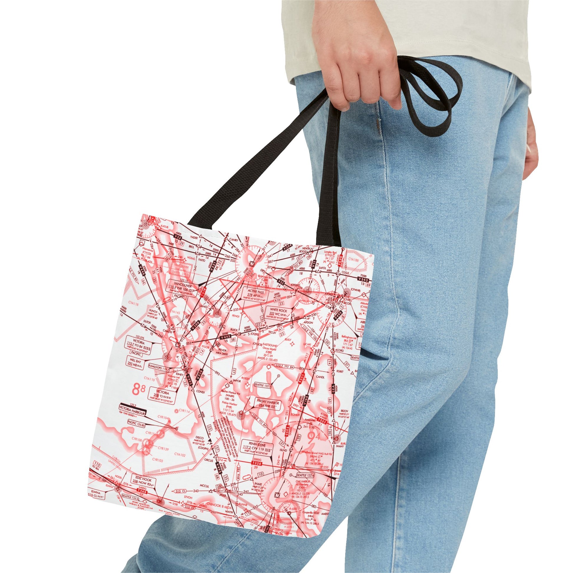 Enroute Low Altitude Chart tote bag (ELUS1/red&white)