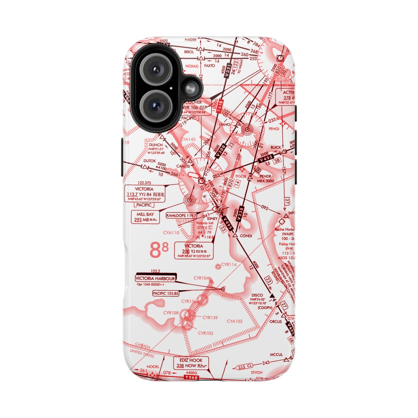 Enroute Low Altitude Chart (ELUS1) tough phone cases (red&white)