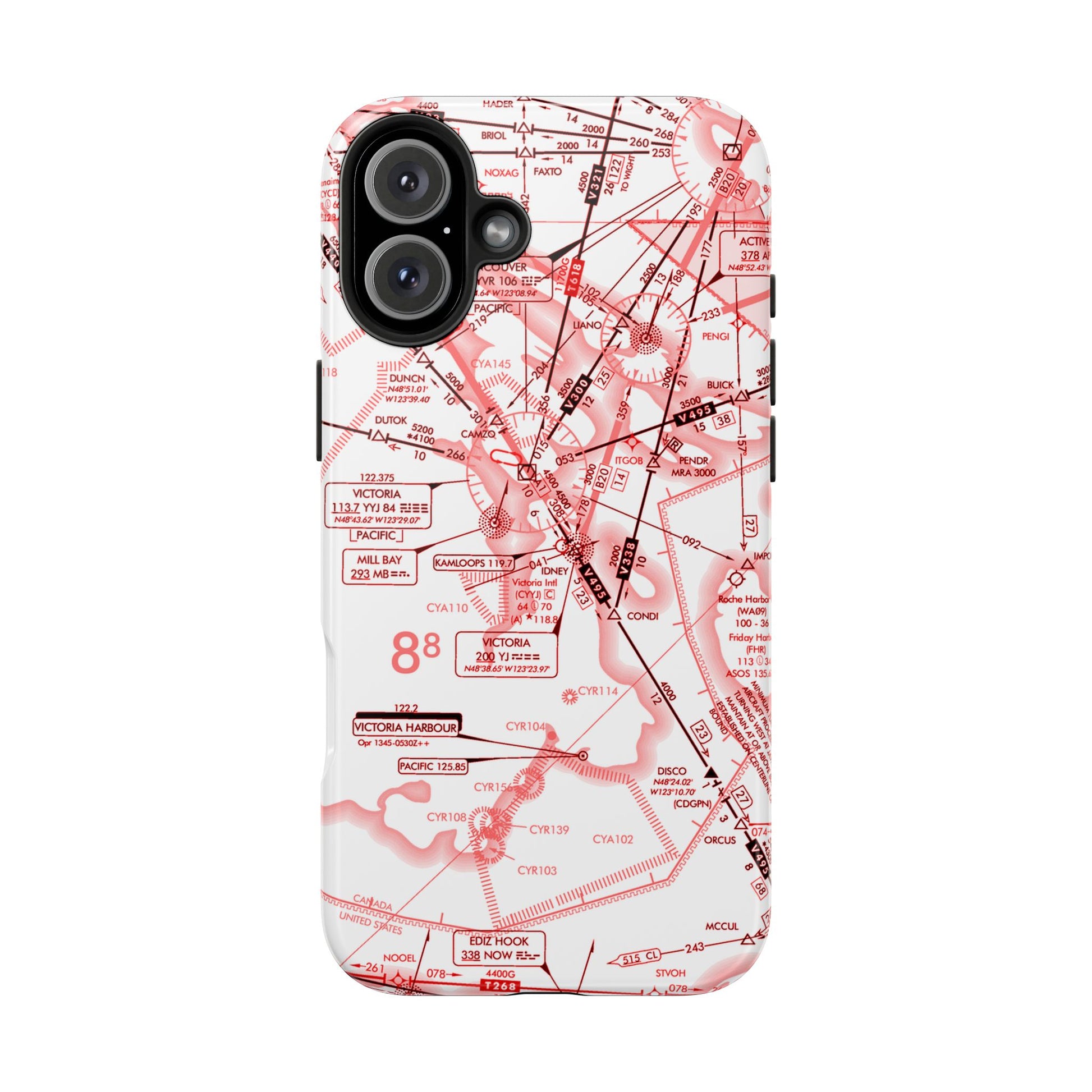 Enroute Low Altitude Chart (ELUS1) tough phone cases (red&white)