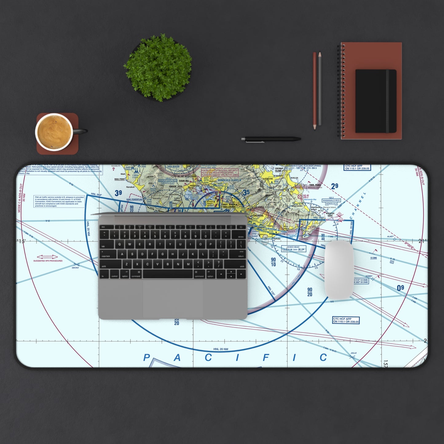 Honolulu Airport Sectional Chart desk mat