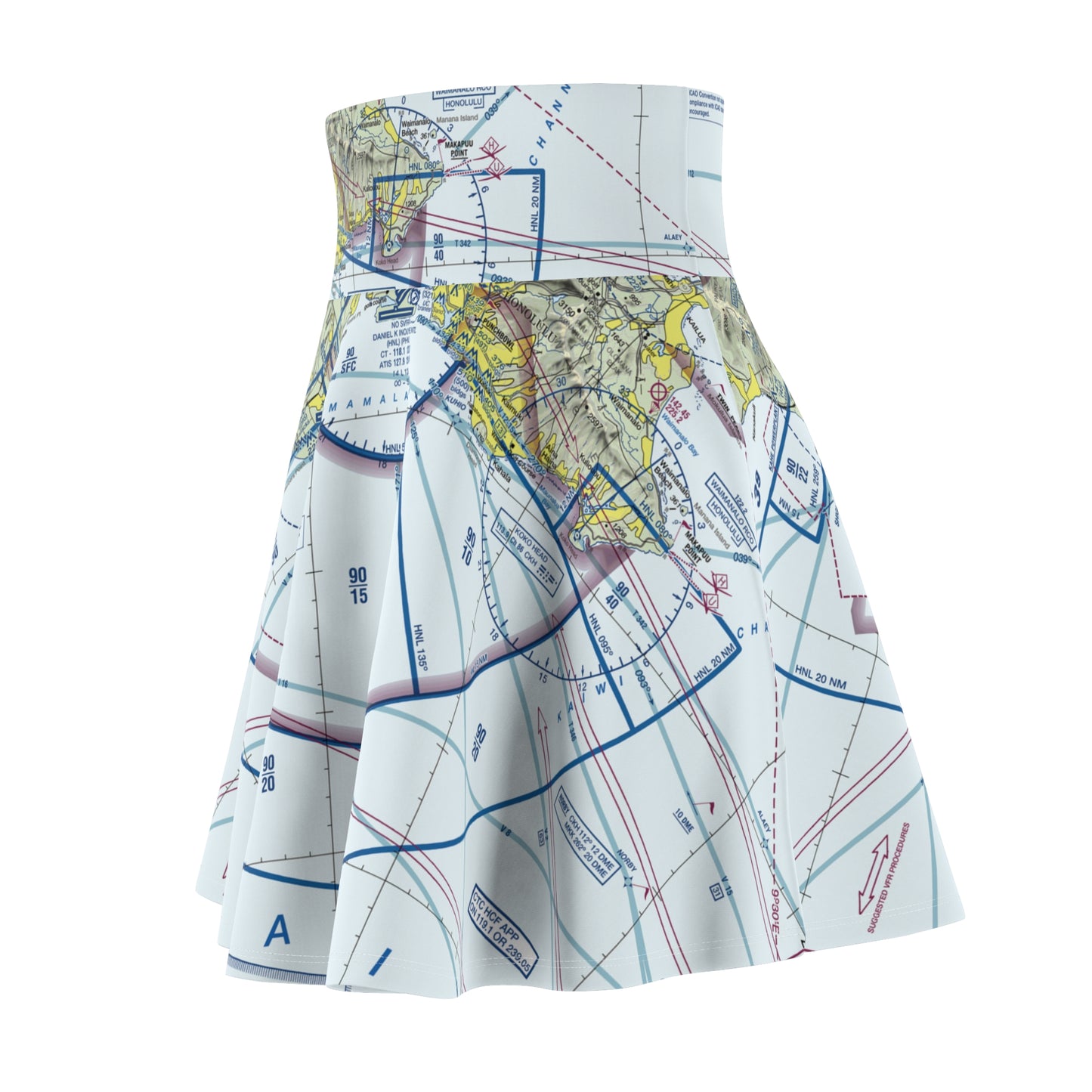 Honolulu Sectional Chart skater skirt