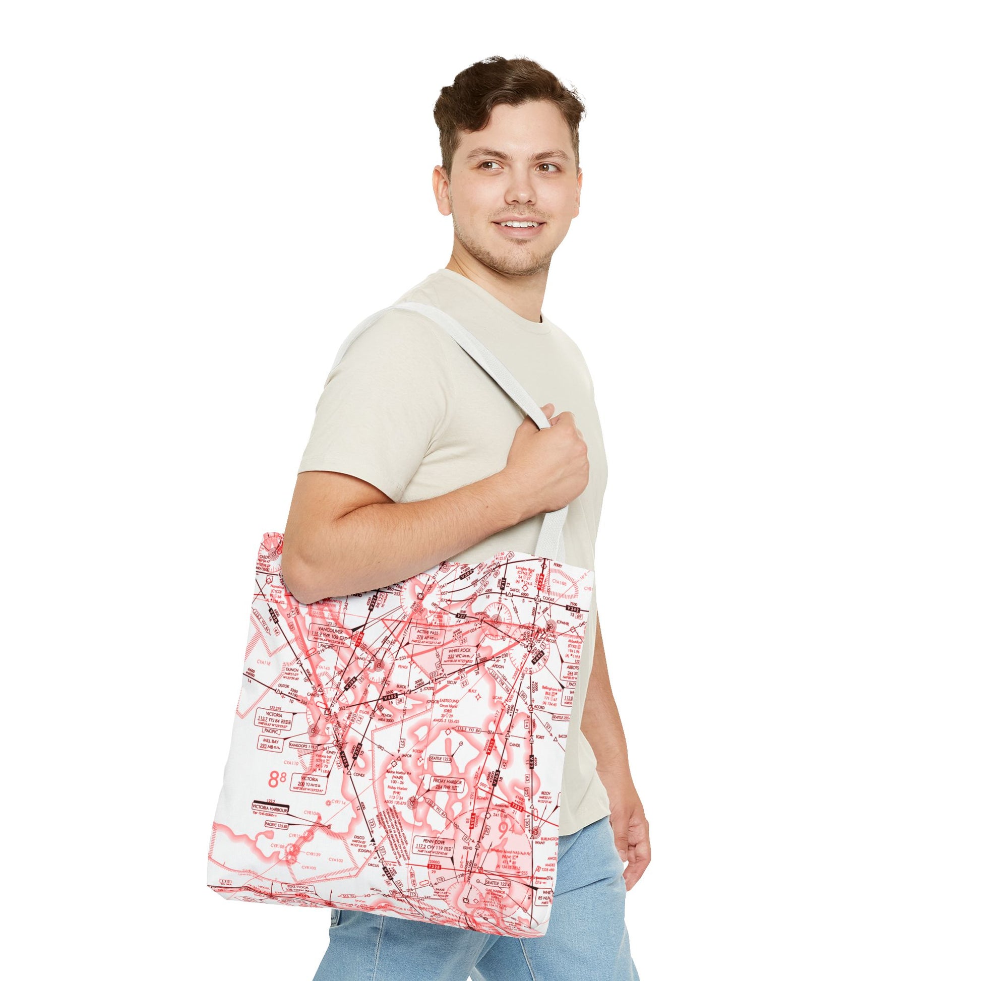 Enroute Low Altitude Chart tote bag (ELUS1/red&white)