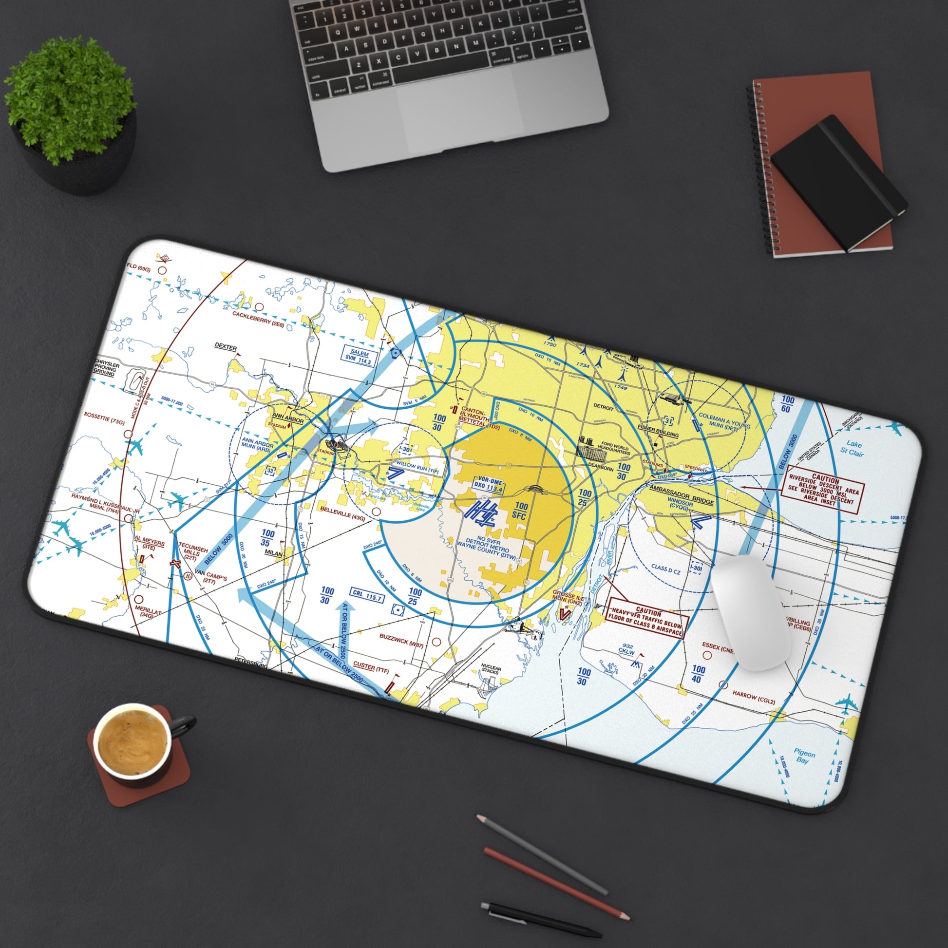 Detroit Flyway Chart desk mat