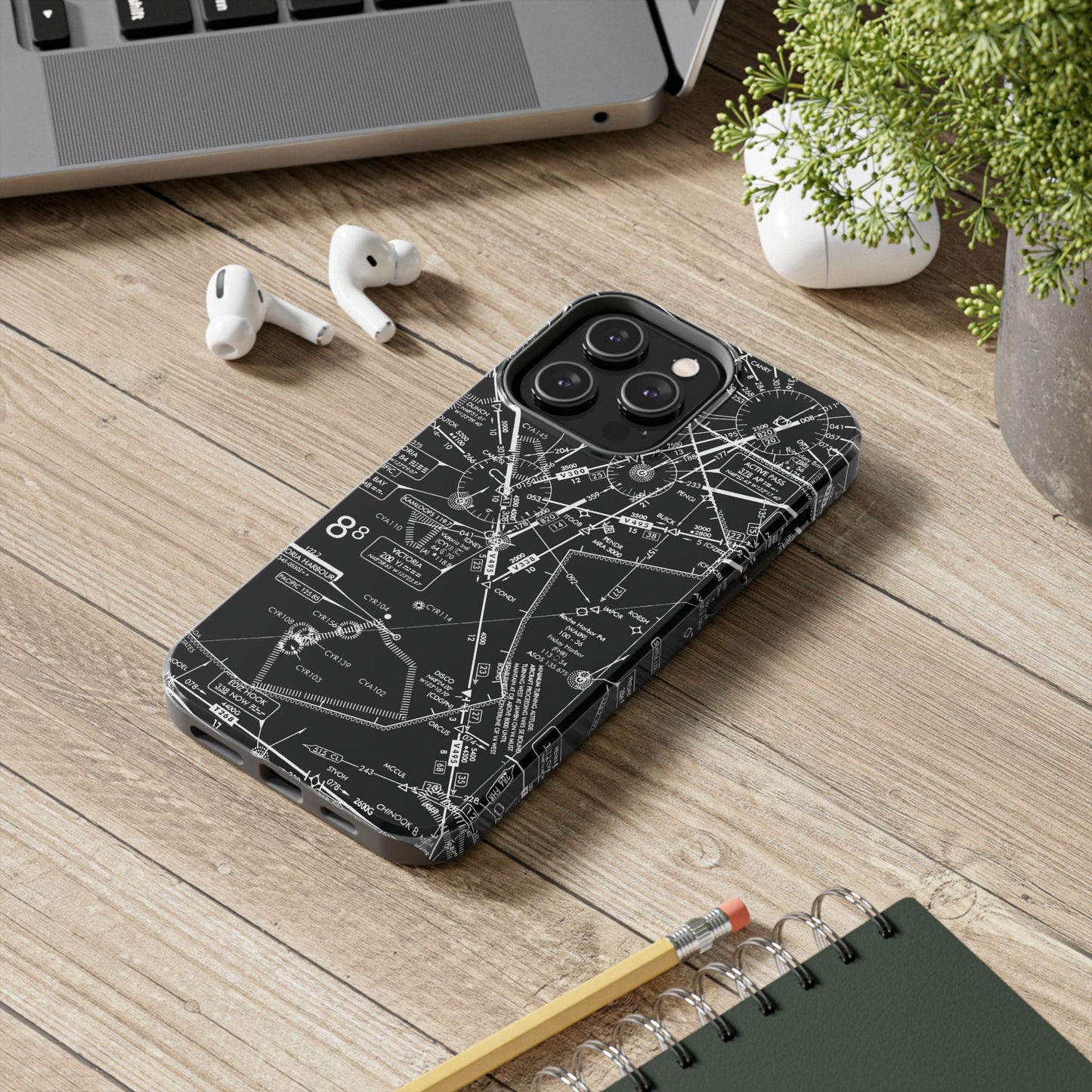 Enroute Low Altitude Chart tough phone cases (ELUS1/b&w)